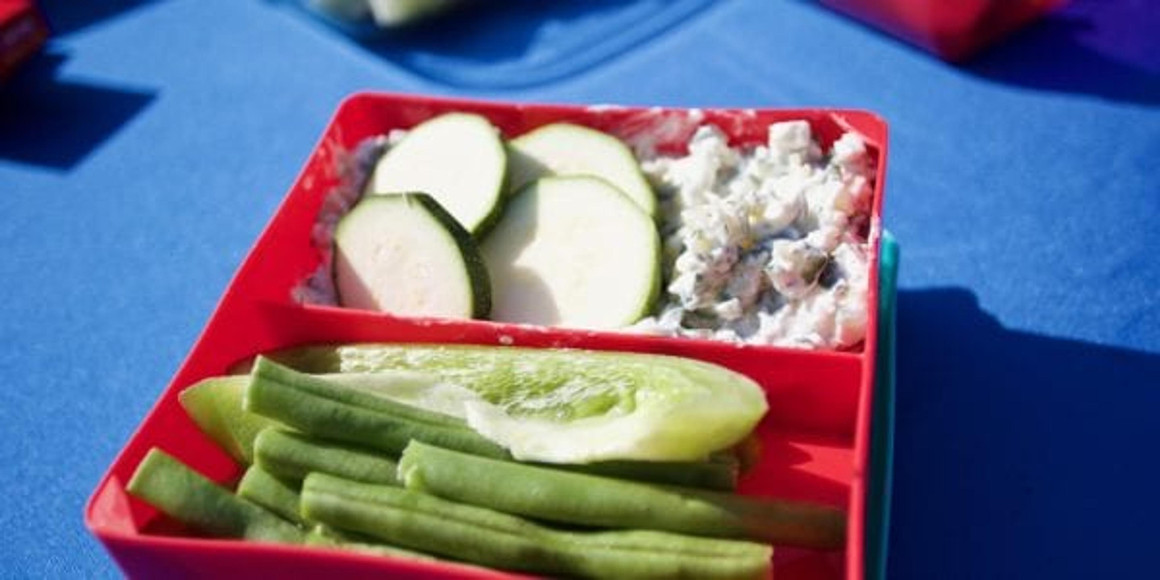 Dip with green vegetables.