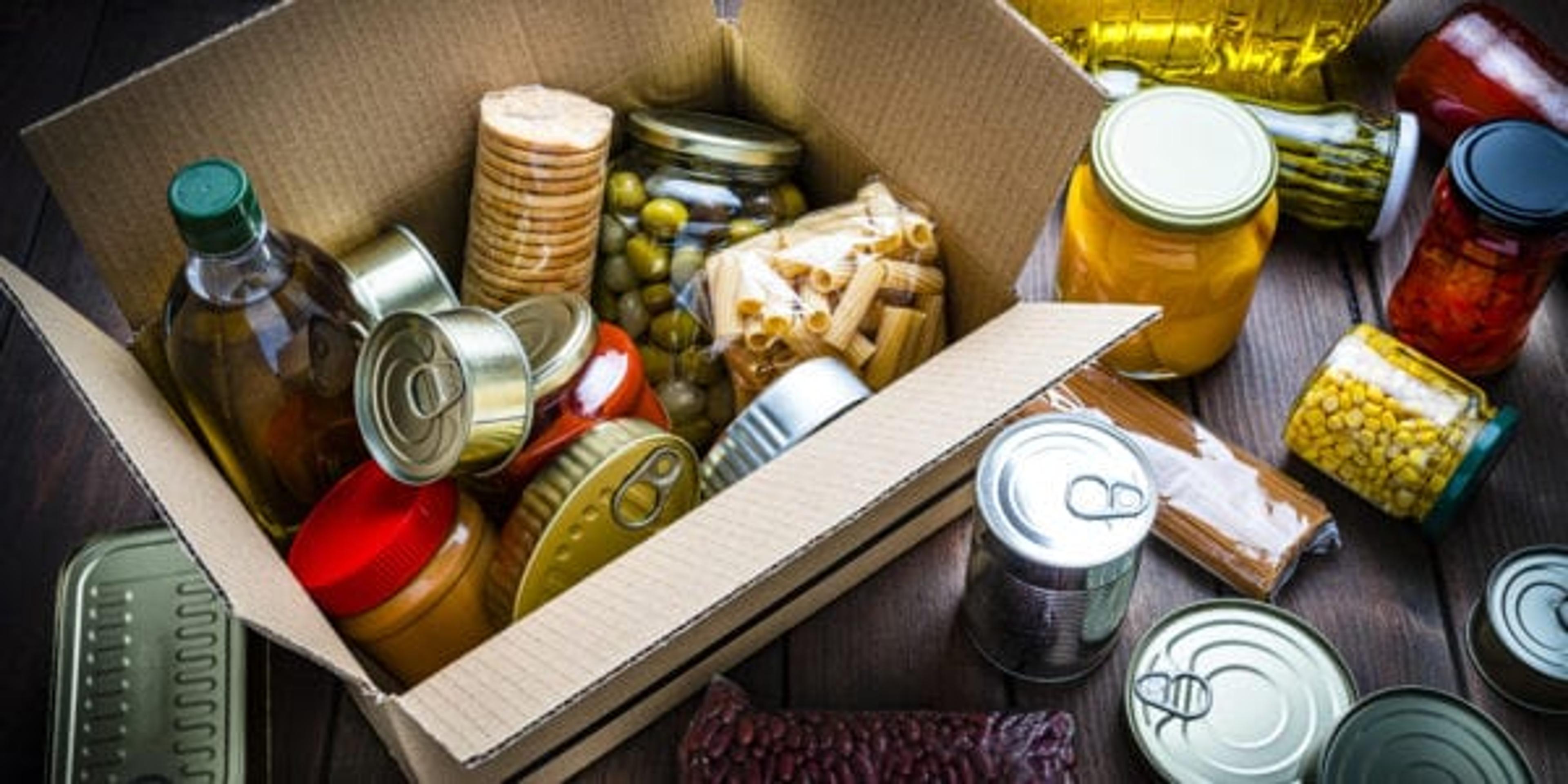 Non-perishable foods in box
