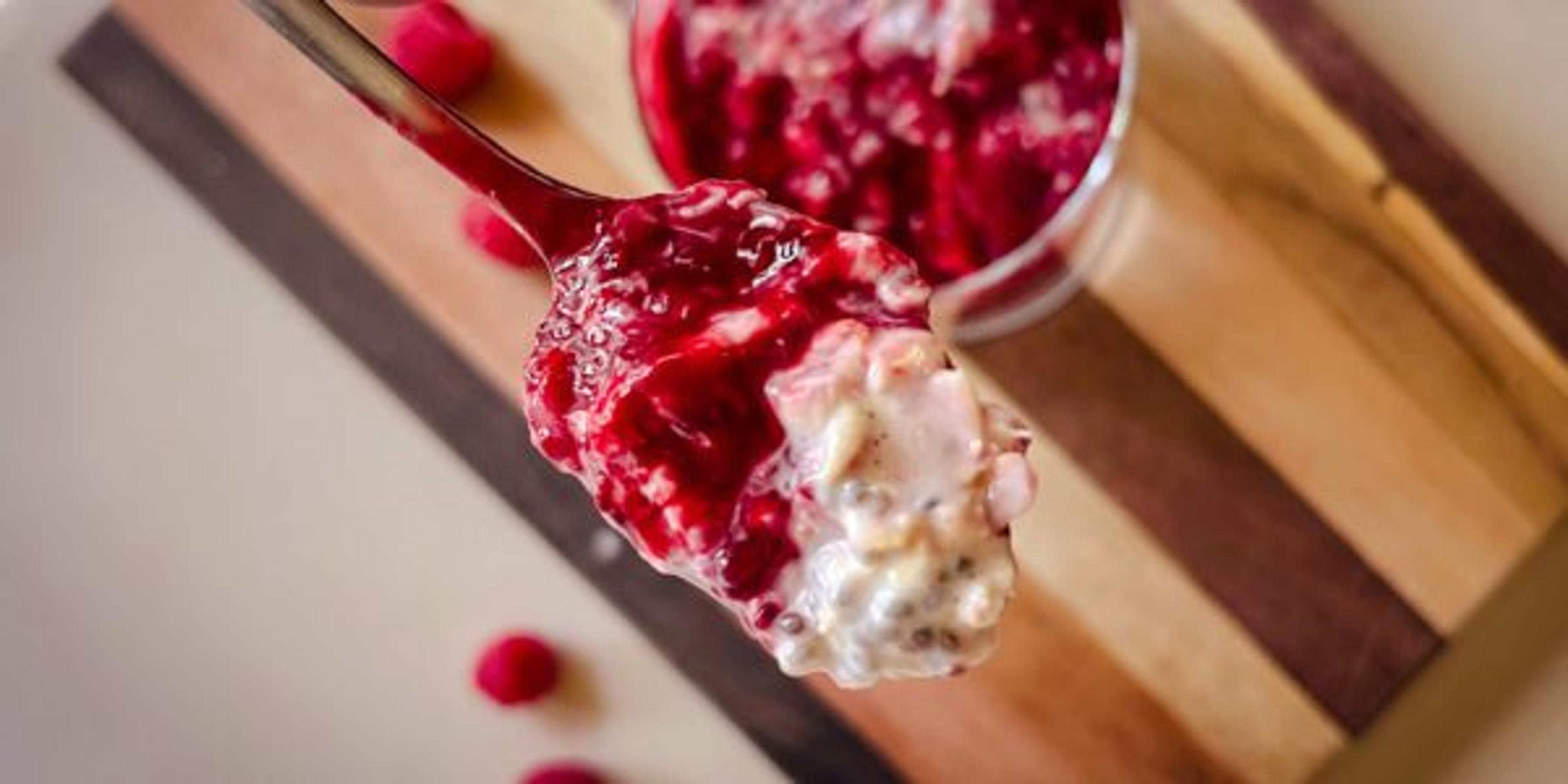 Overnight Oats with Raspberry Chia Jam