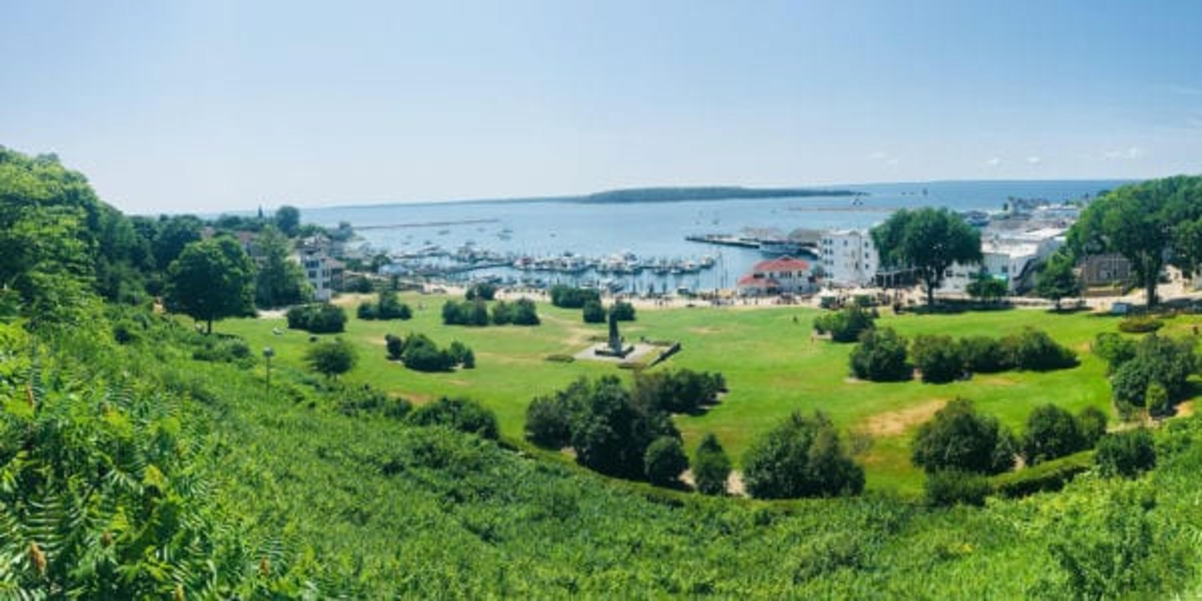 Image of Mackinac Island taken from Fort Mackinac.