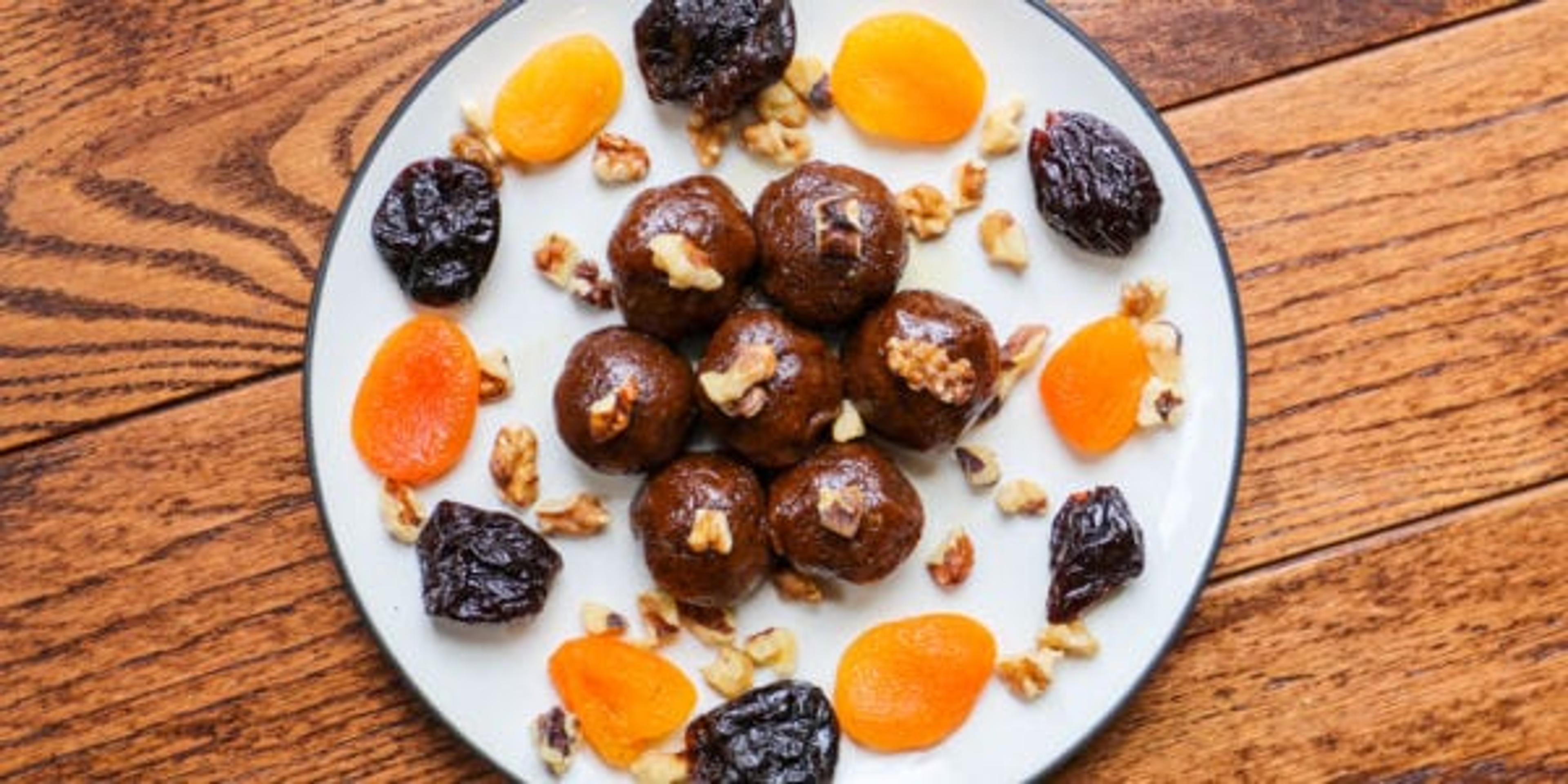 Apricot Prune and Walnut Energy Bites