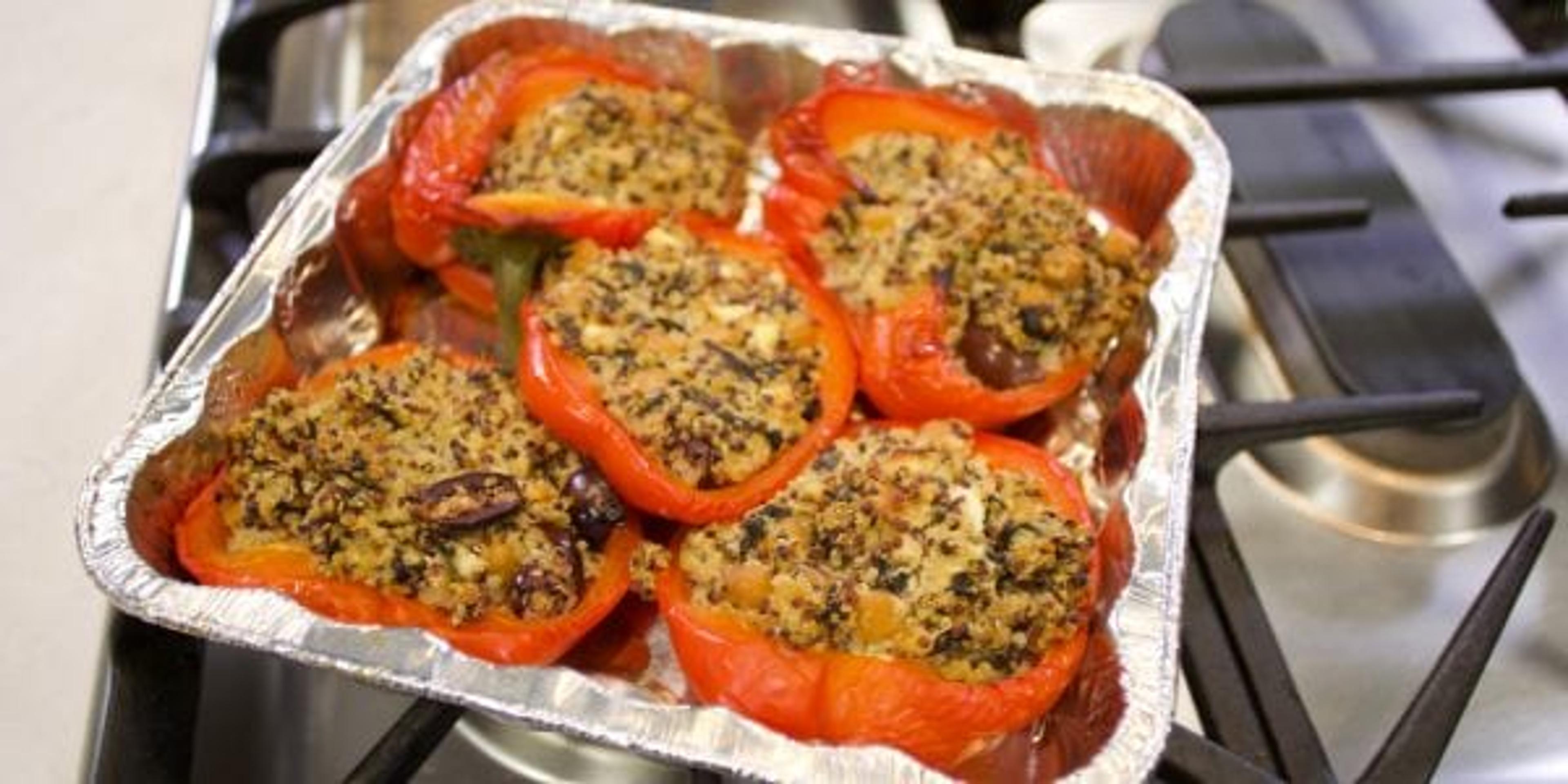 greek stuffed pepper boats
