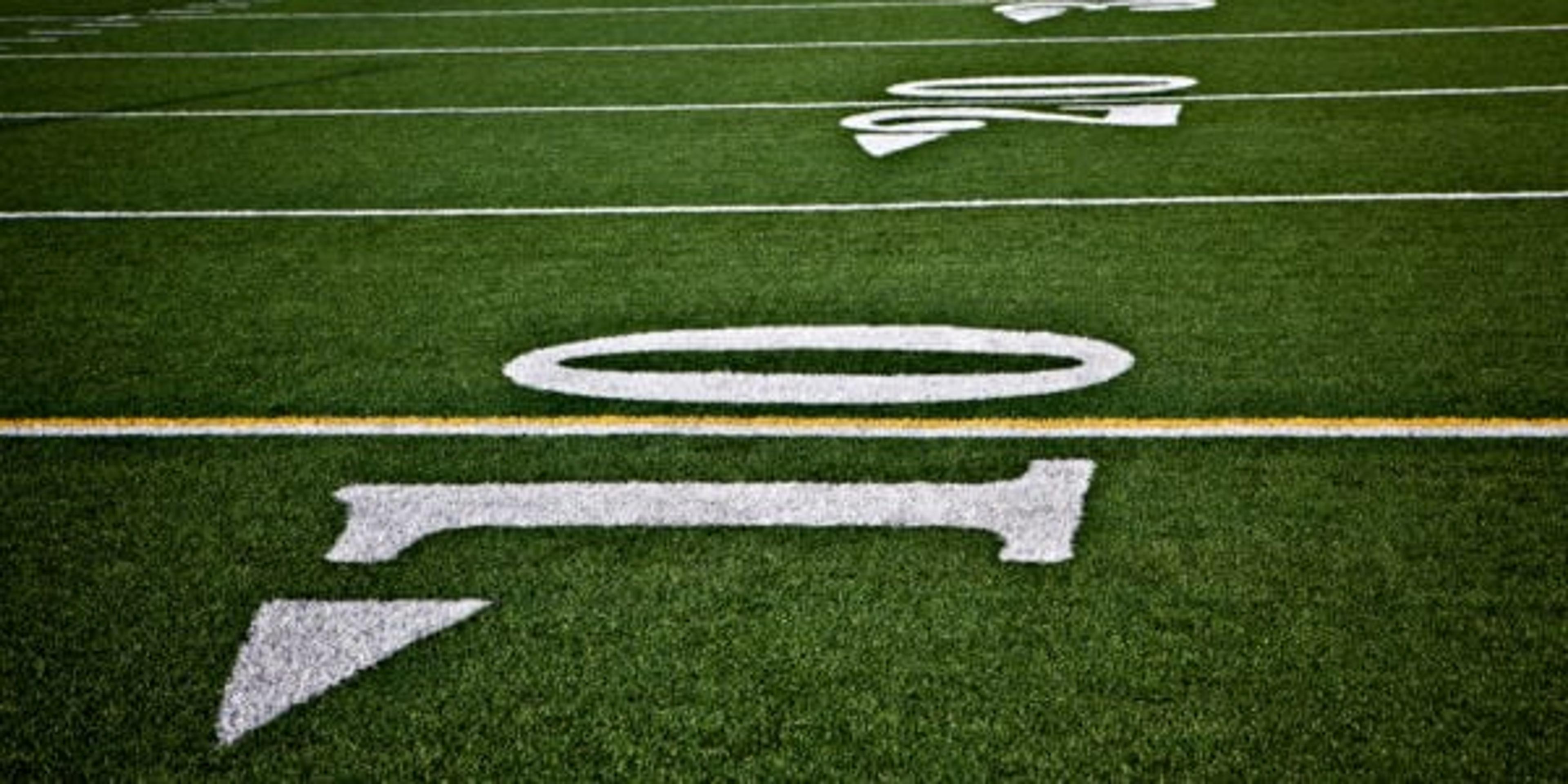 ten yard line on a football field