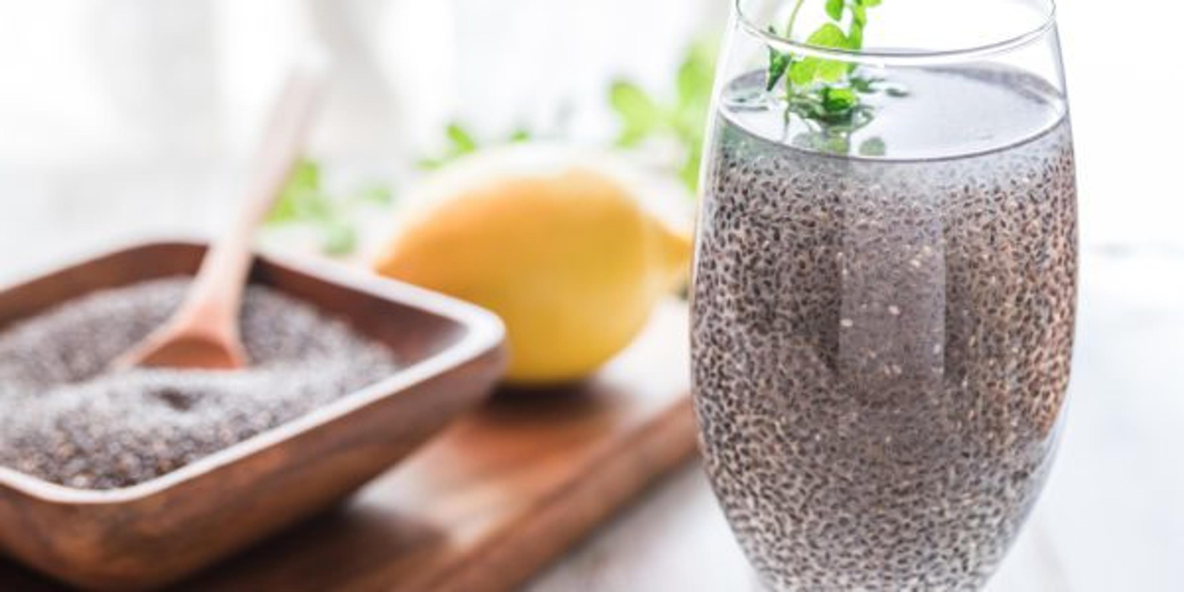 Chia seed drink in glass