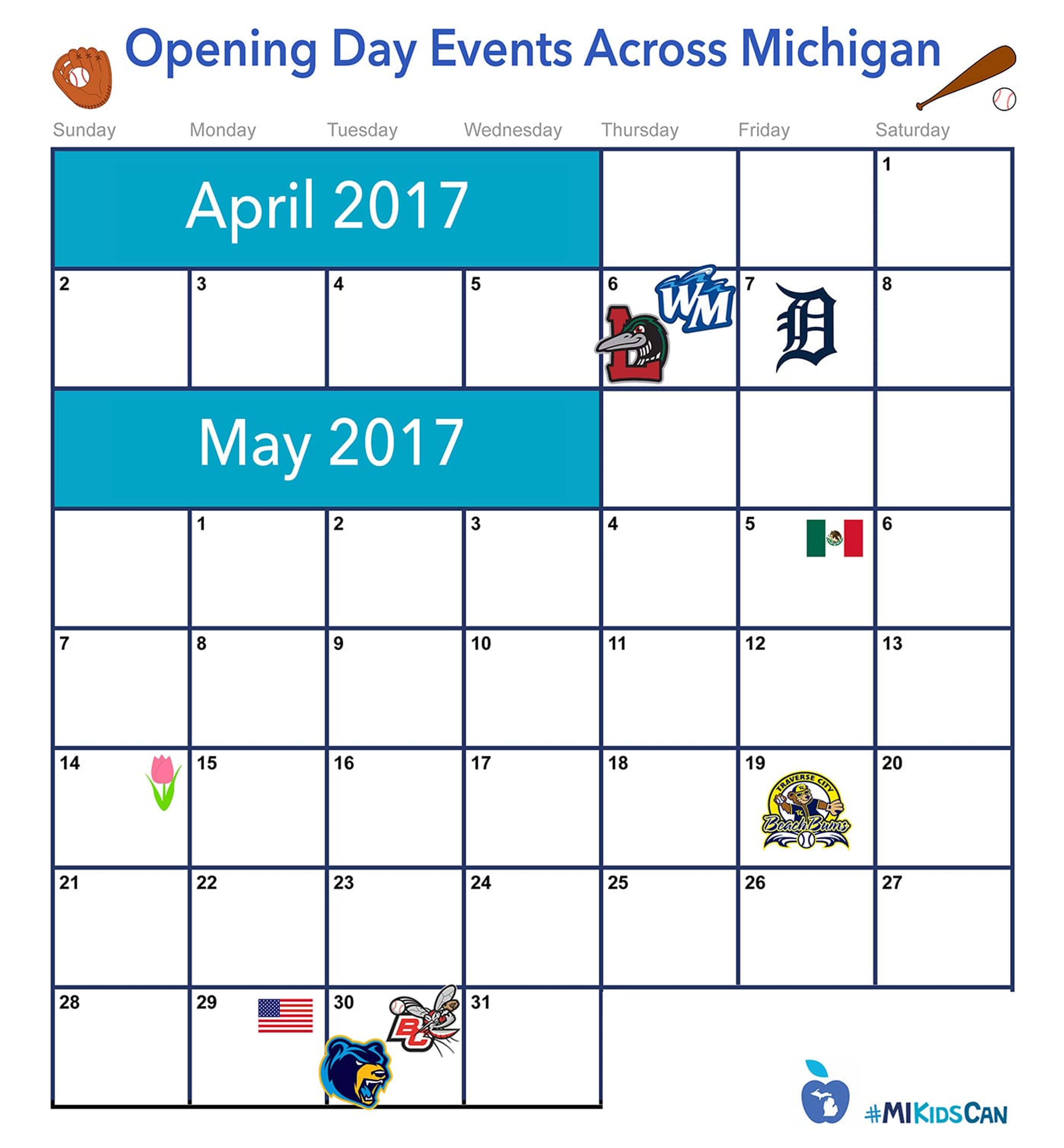 Opening Day Events across Michigan