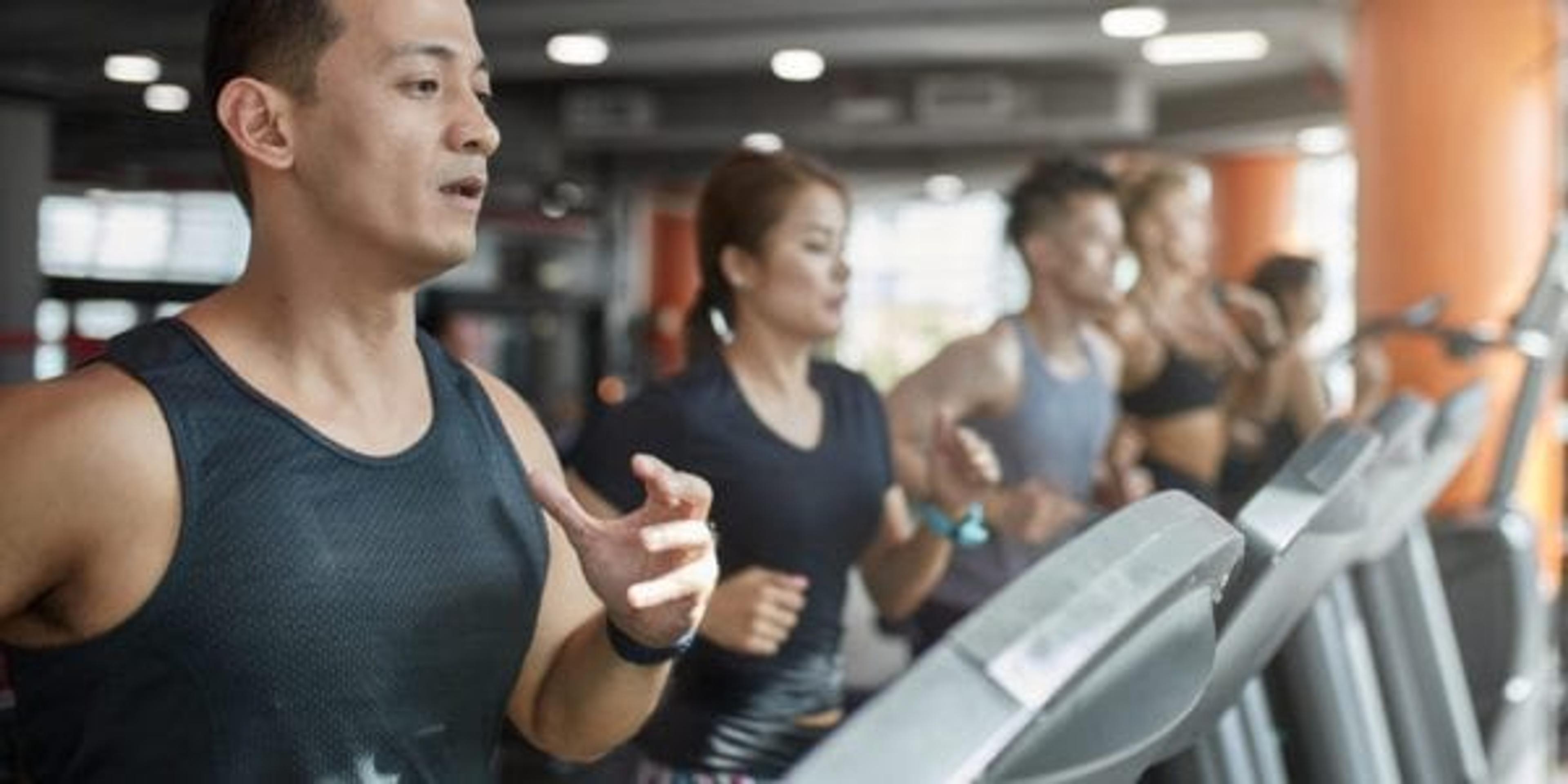 exercising on treadmills