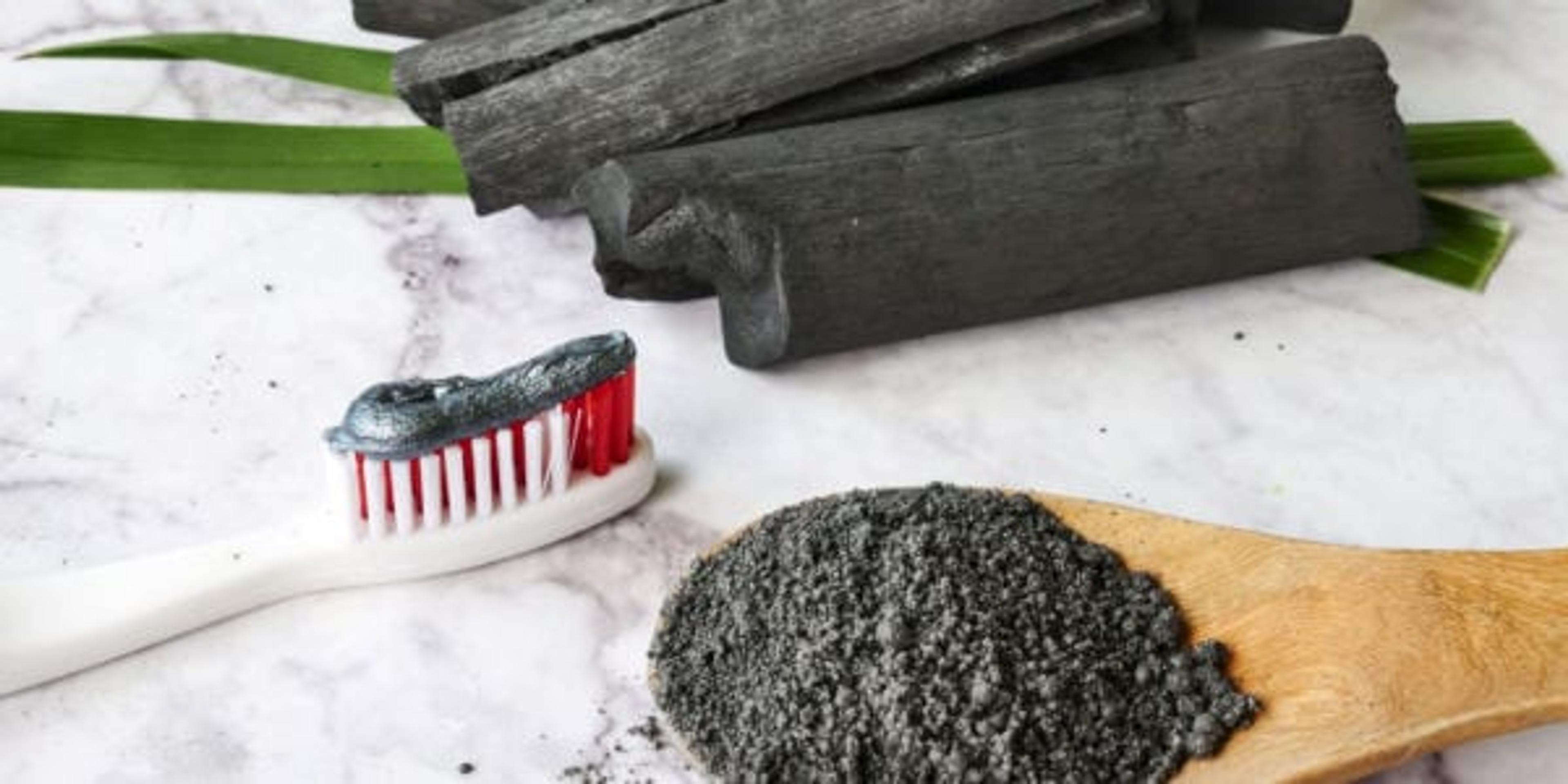 Image of a variety of charcoal beauty products.