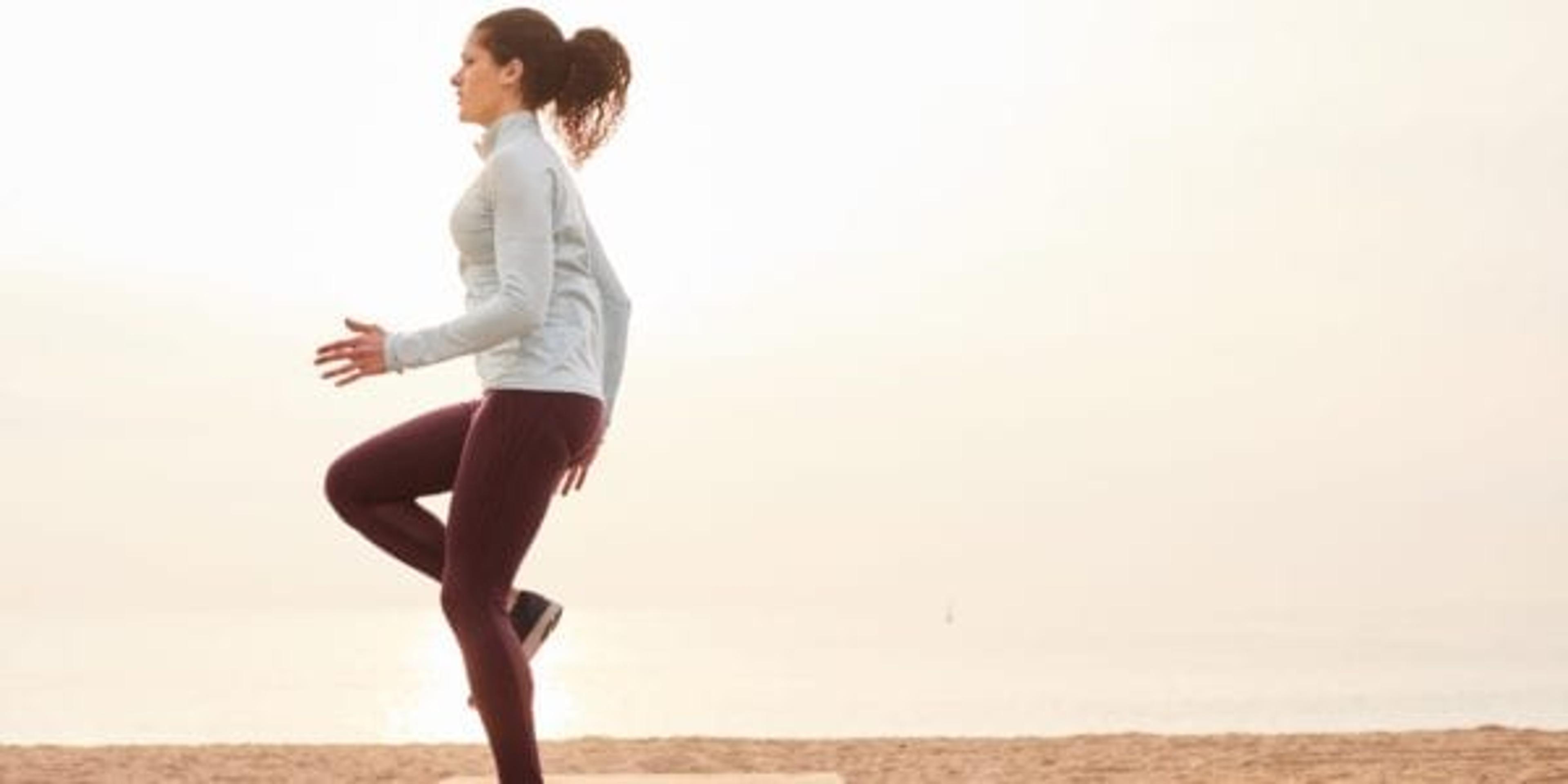 Woman jogging in place