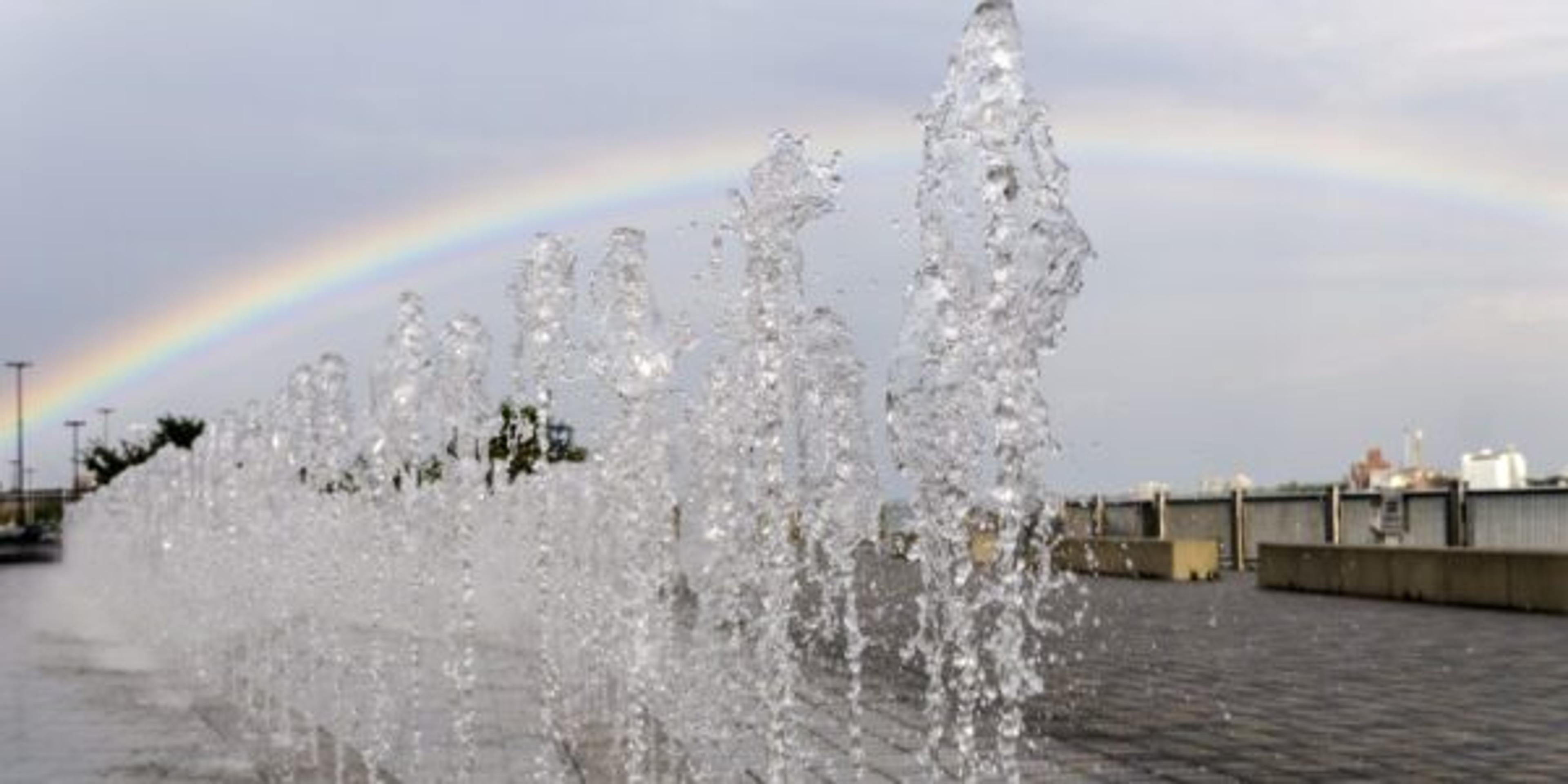 Rainbow Over Detroit Riverwalk