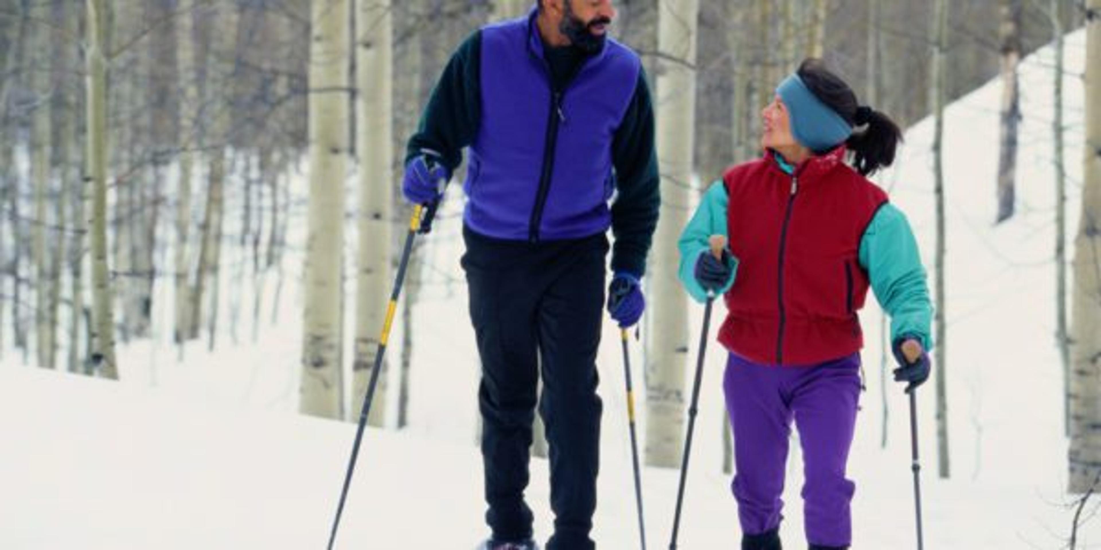 Couple Snowshoeing