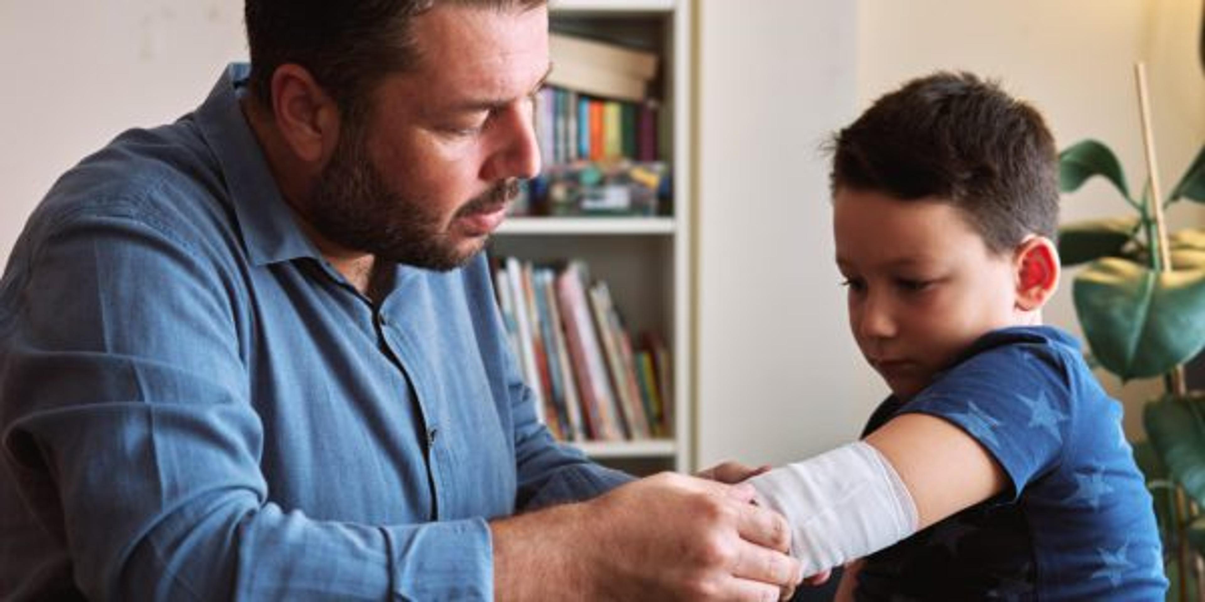 Father and child first aid