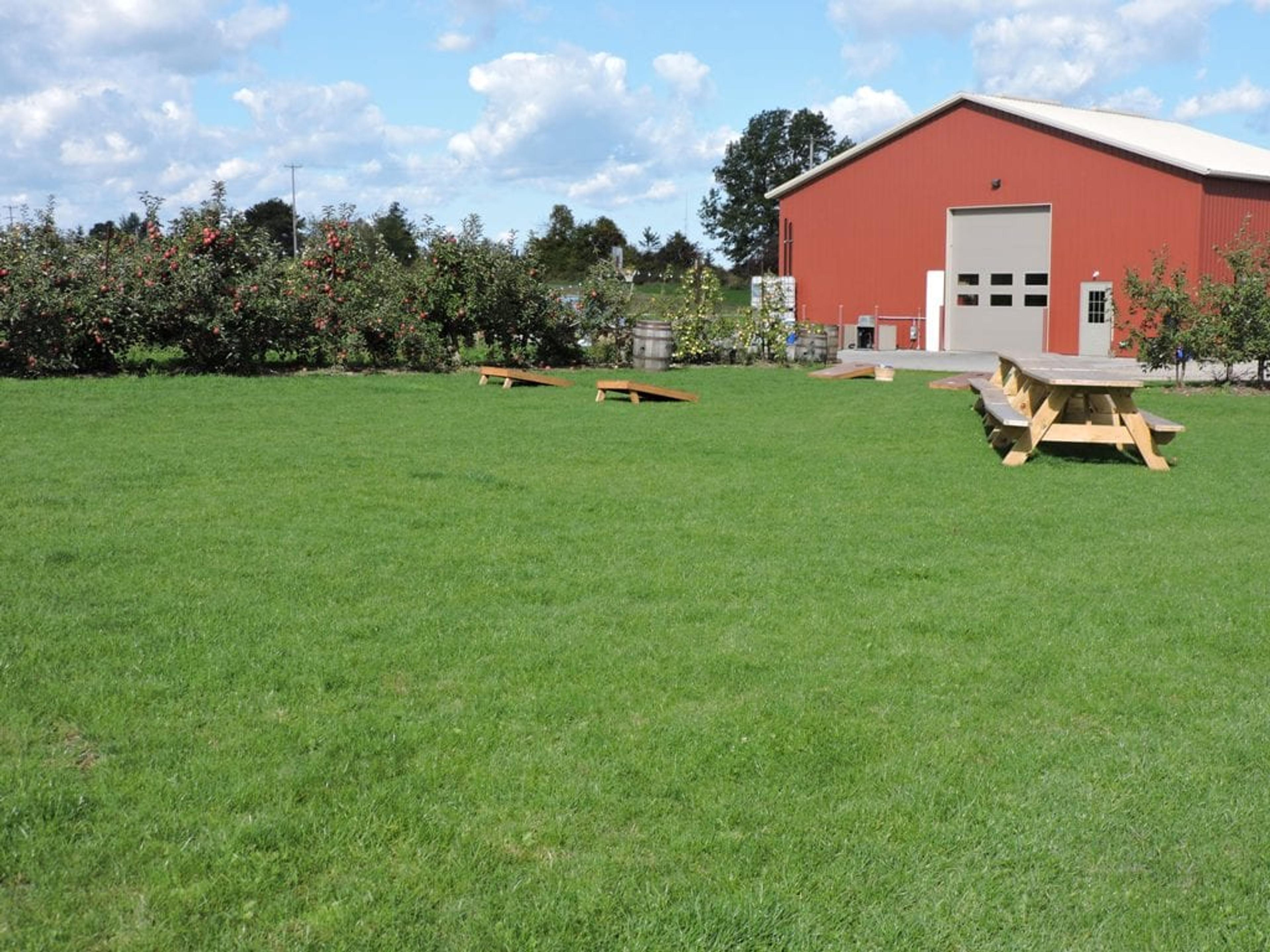 Part of the orchard at Sietsema Orchards was cleared to make room for weddings and corporate events.