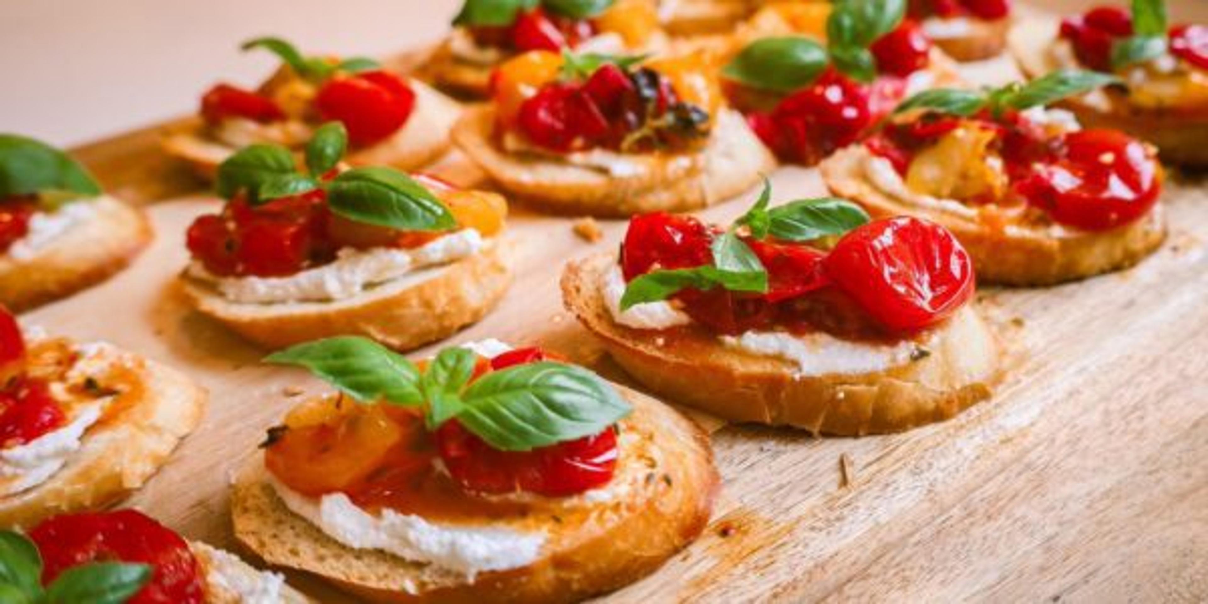 Roasted Tomato Ricotta Crostini