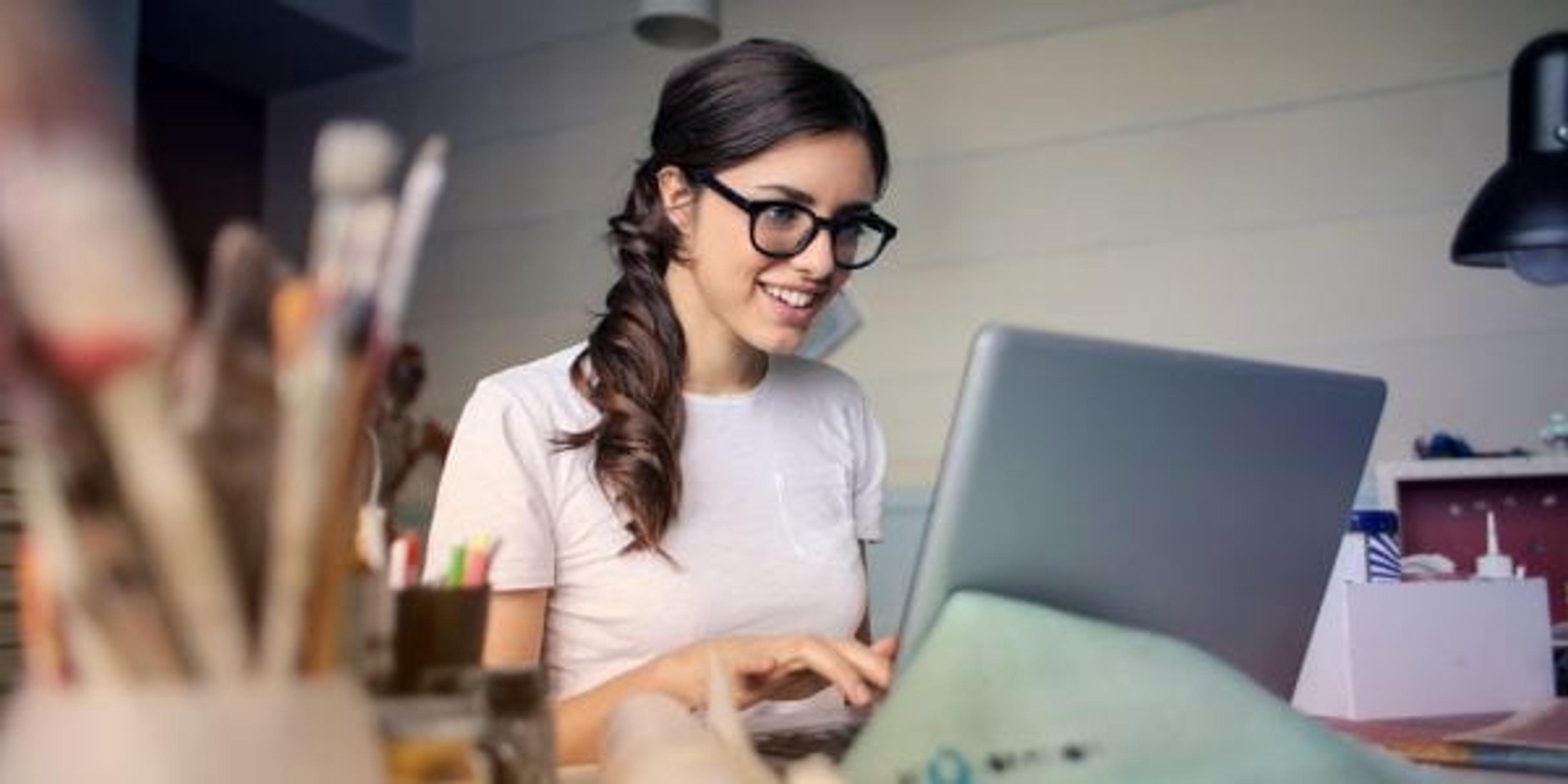 woman researching