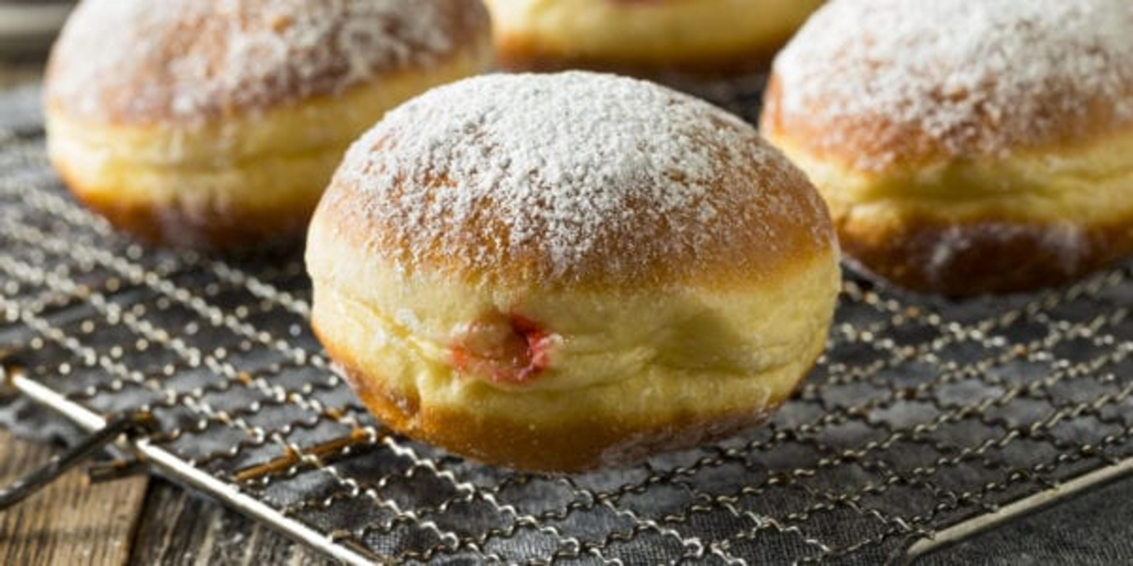 Gourmet Homemade Polish Paczki Donuts with Jelly Filling