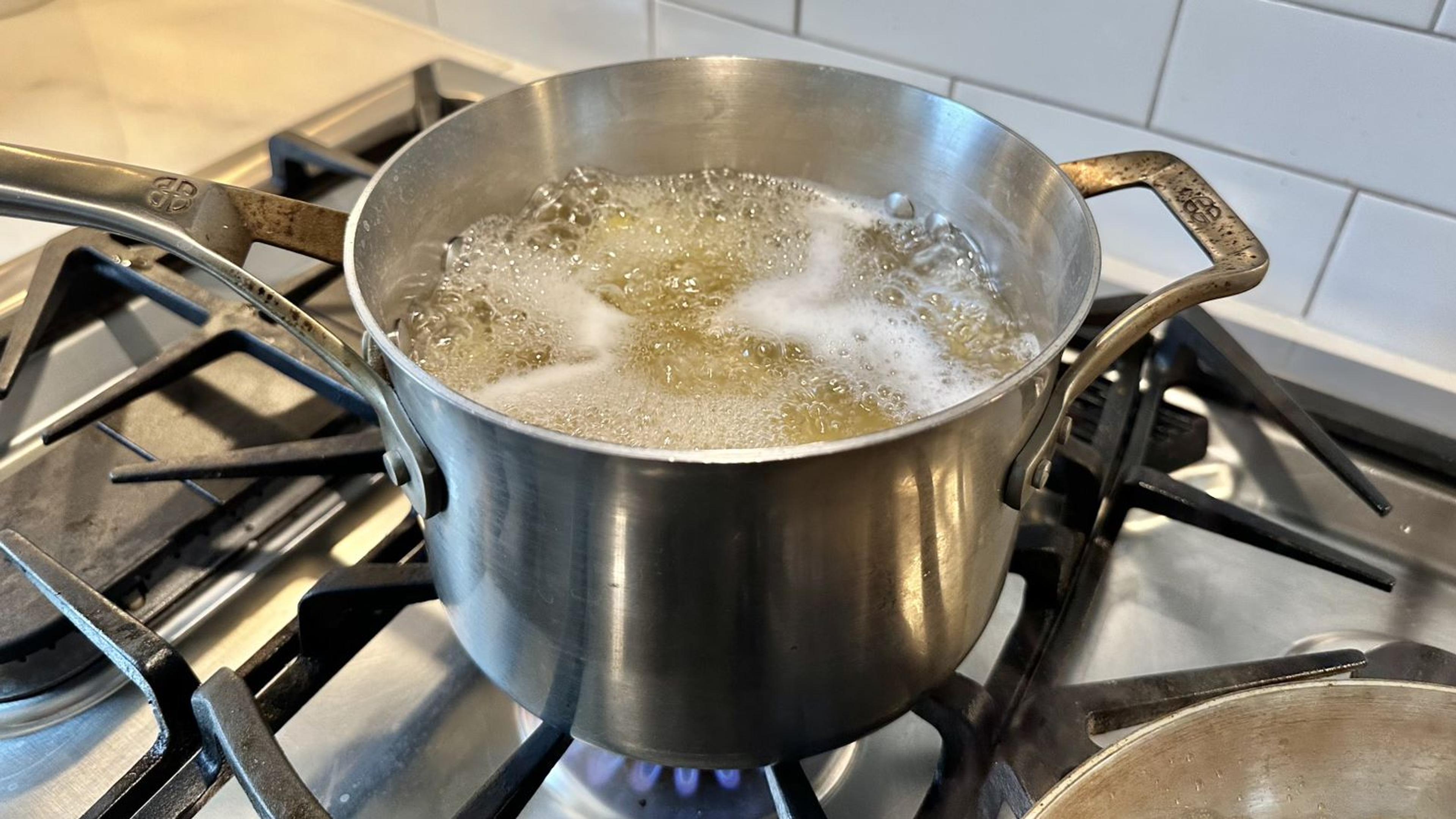 Prepare water for pasta and cook according to package instructions.