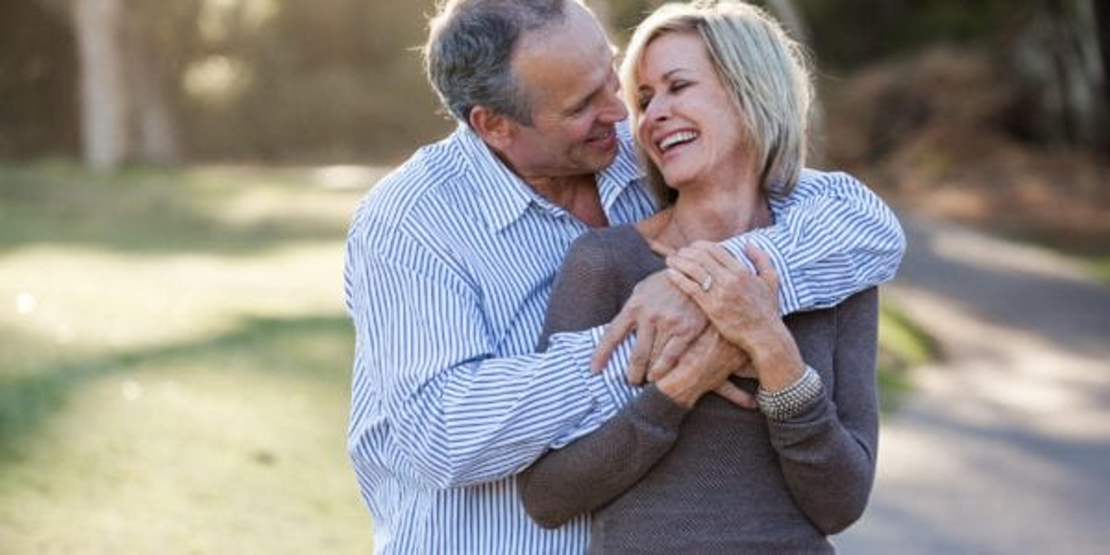 Middle-aged couple out for a walk