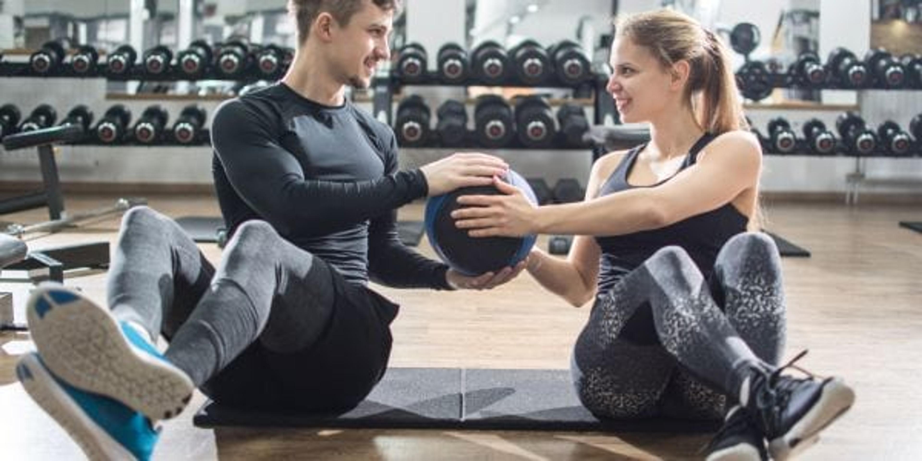 Couple working out together.