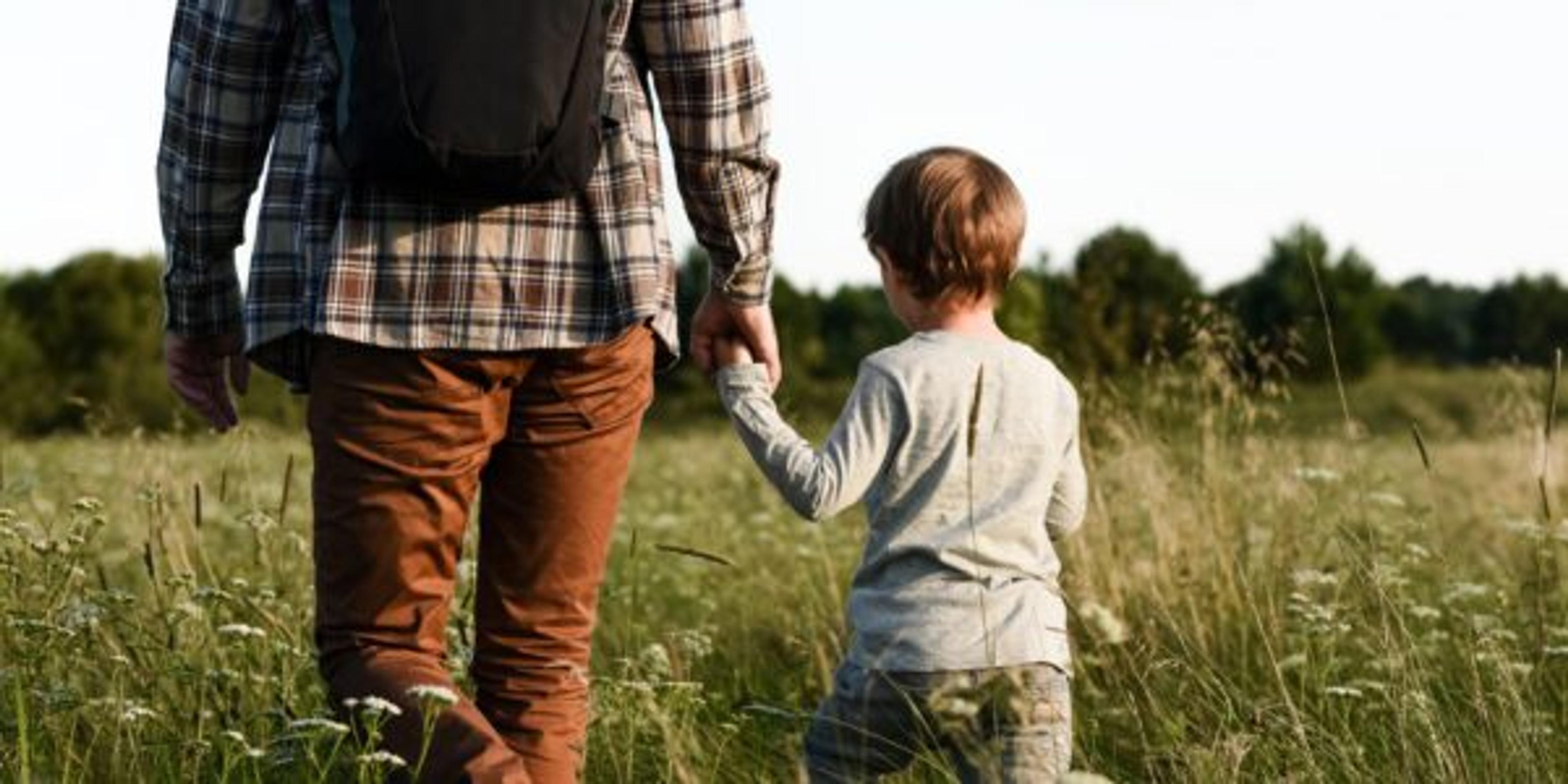 Father and son are traveling together