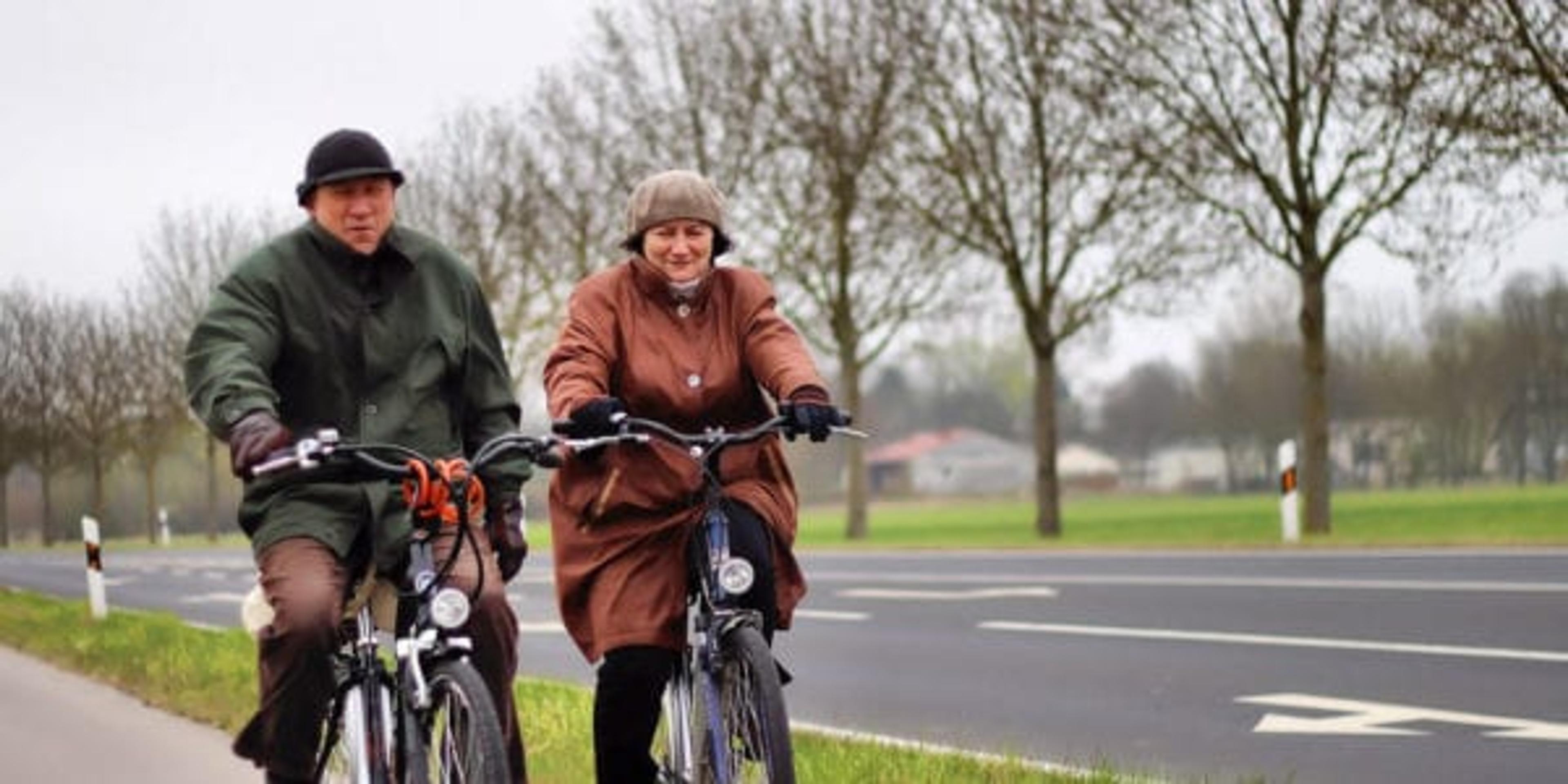 Couple Biking Together