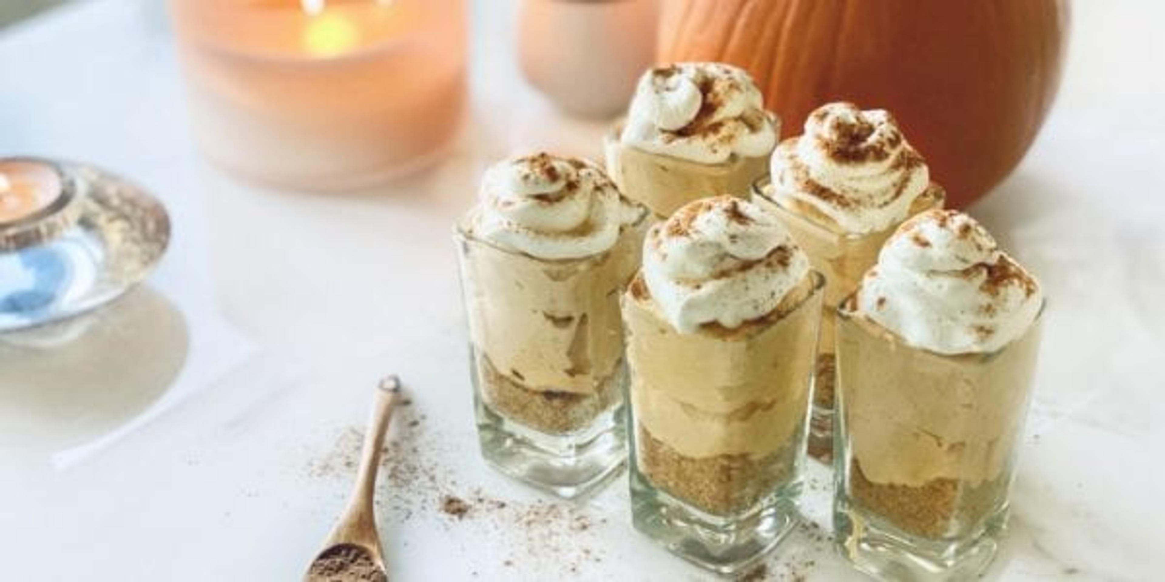 Pumpkin cheesecake in shot glasses