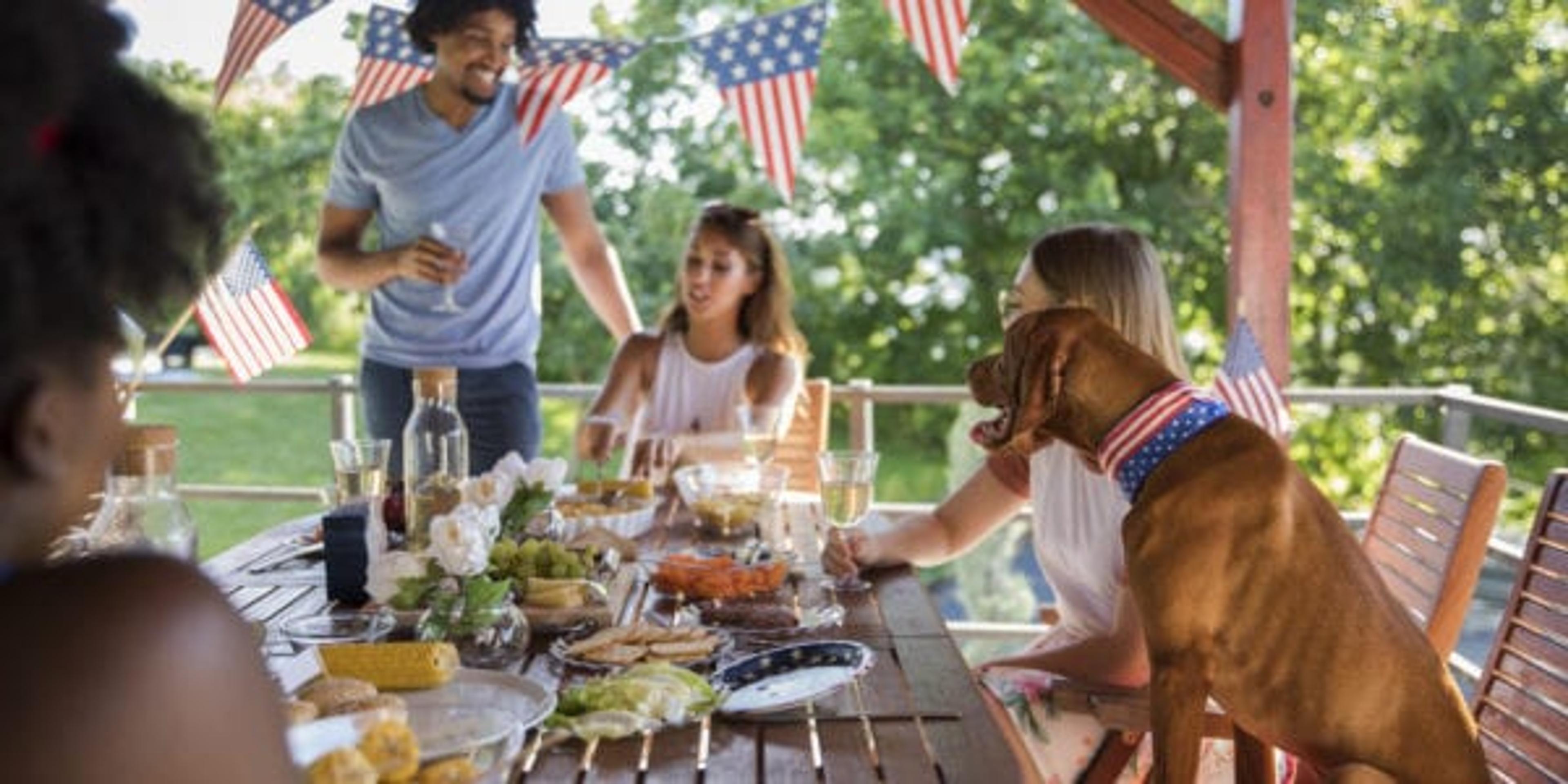 Friends celebrating US Independence Day