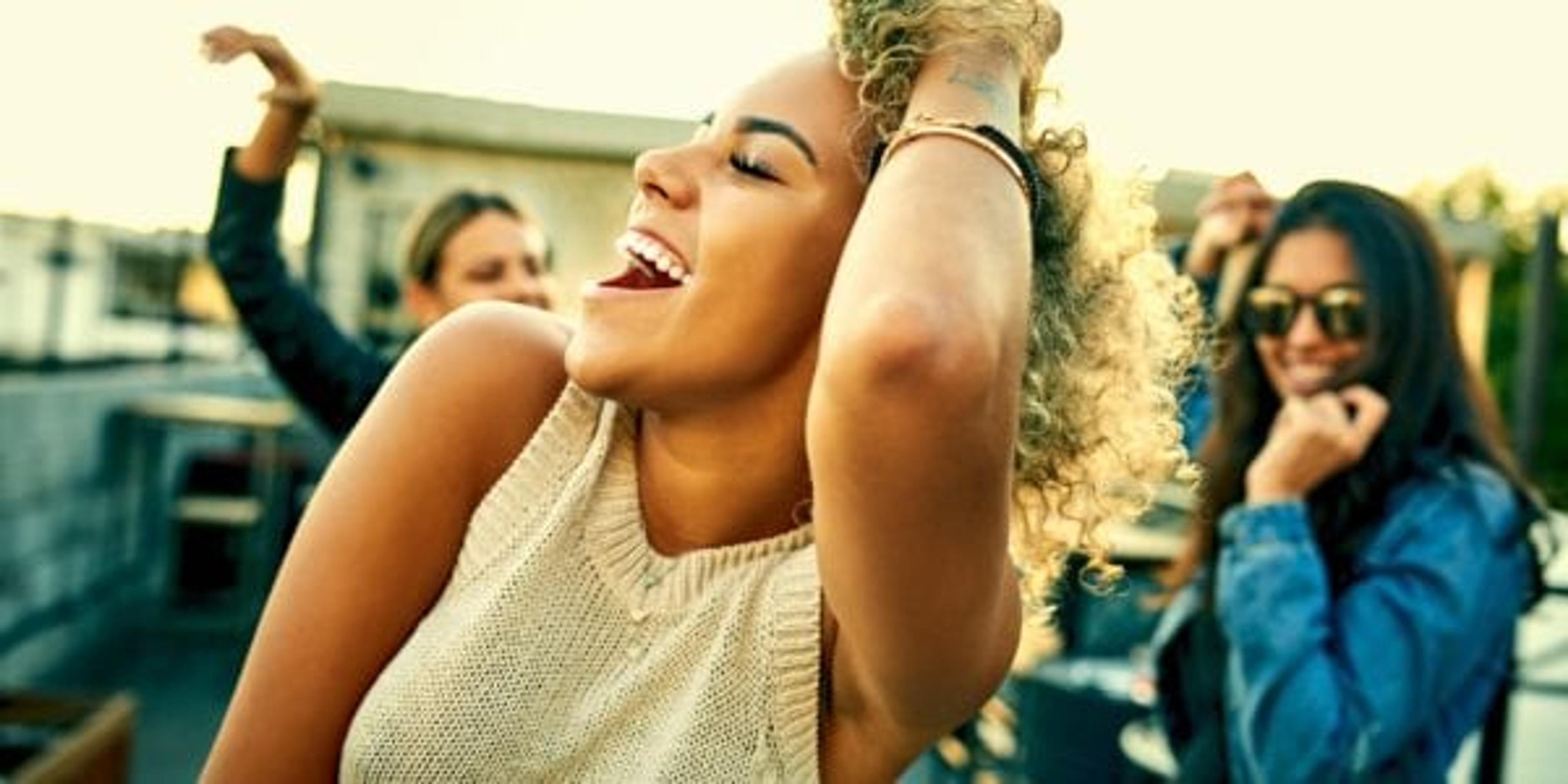 Young women dancing