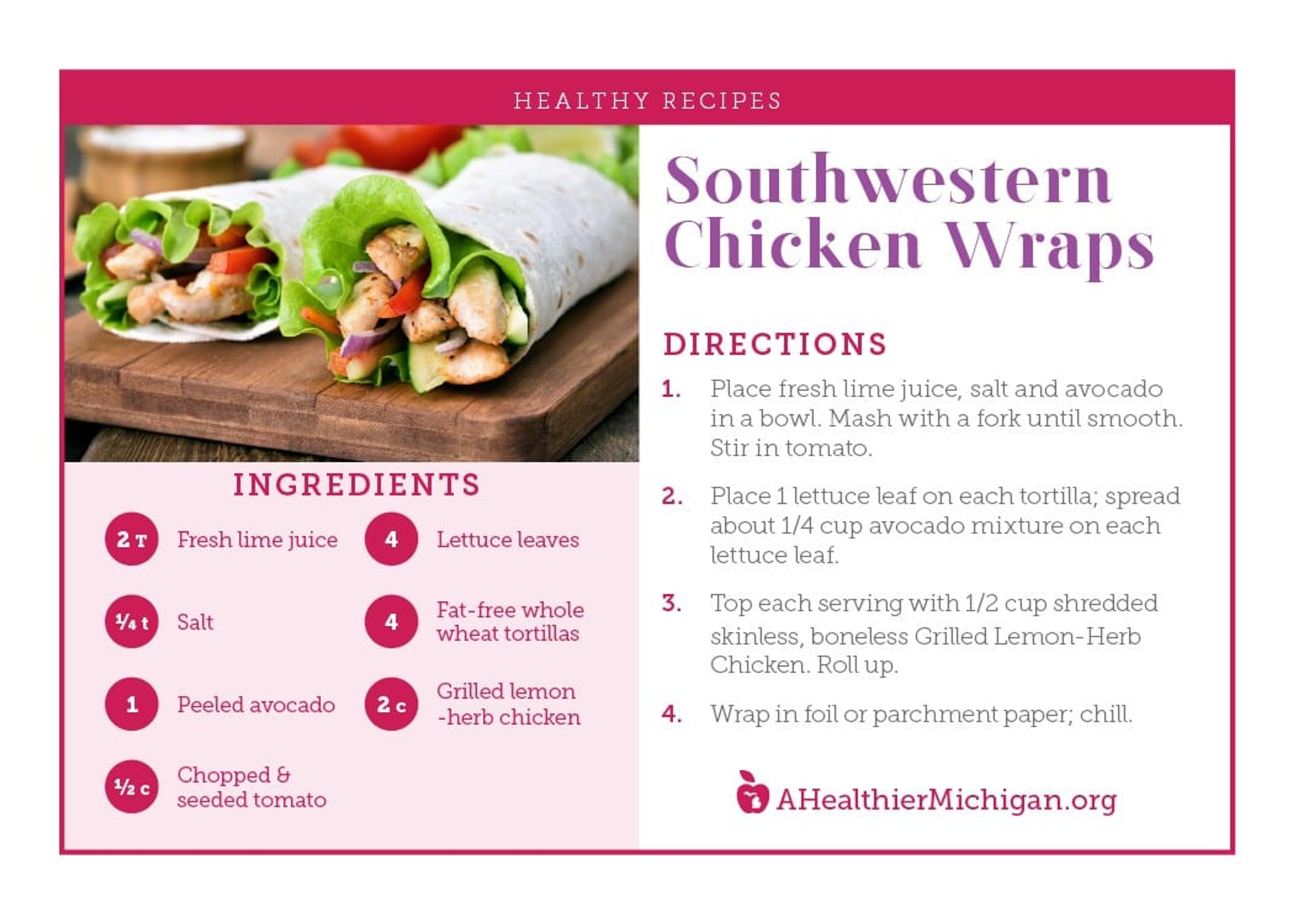 Southwestern Chicken Wraps