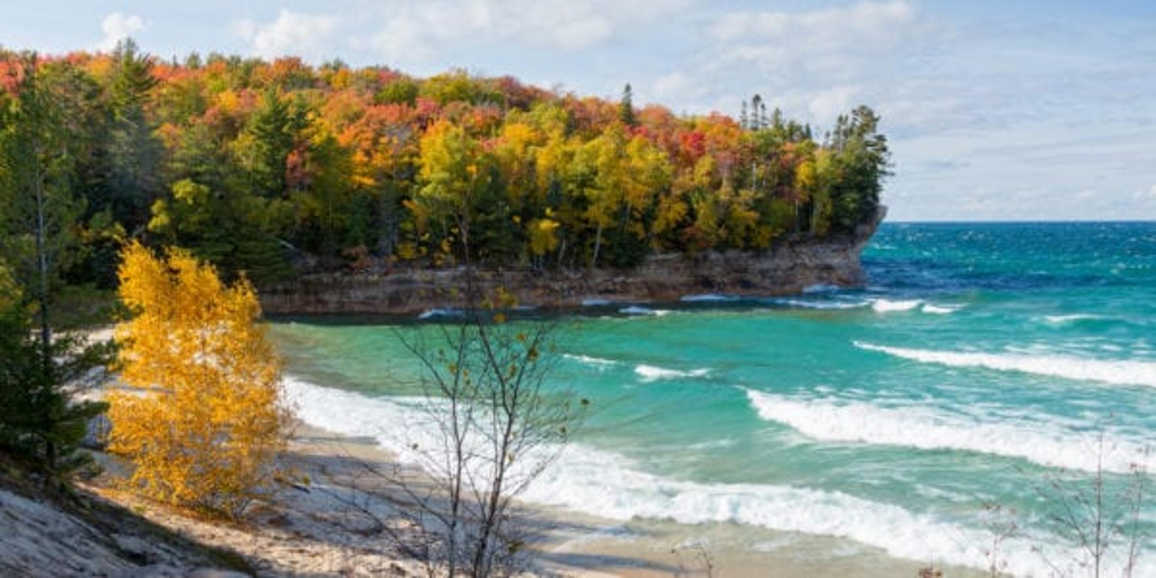 Lake Superior Chapel Beach in Autumn at Pictured Rocks