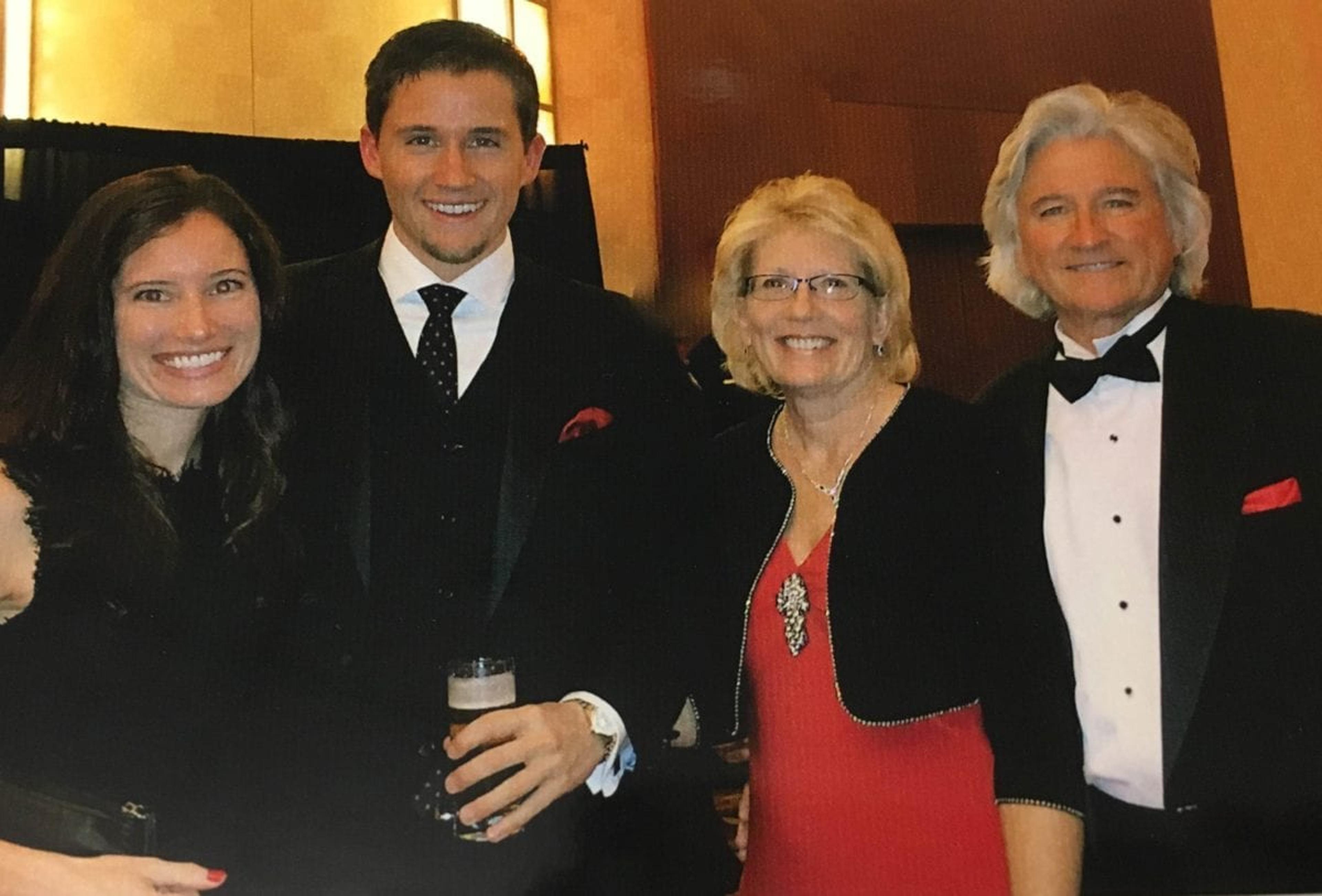 Sue VanDyk with her family, daughter Caitlin, son Ryan, and husband Tom at the West Michigan Heart Ball. 