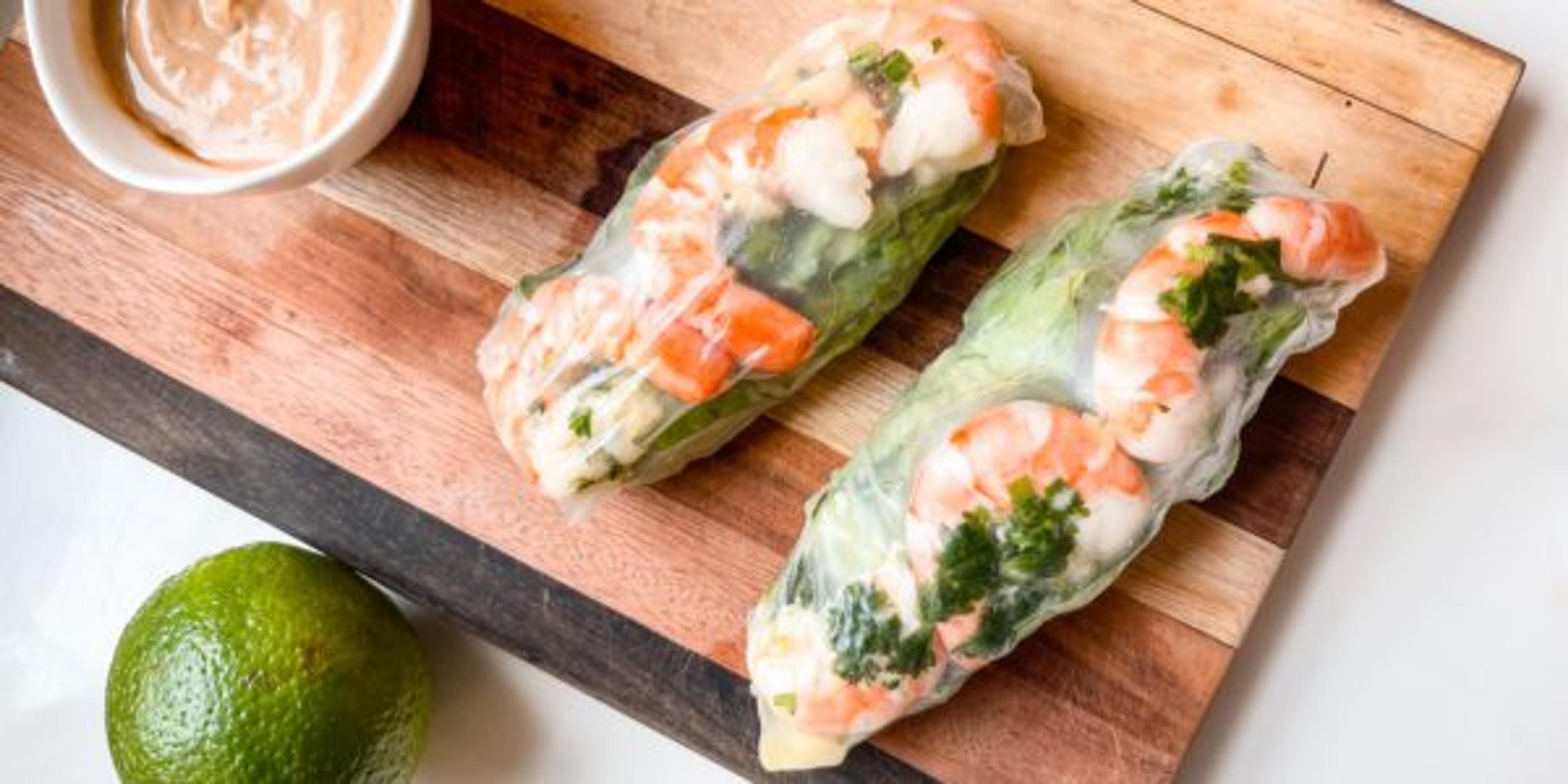 Thai Shrimp and Pineapple Fresh Handheld Spring Rolls