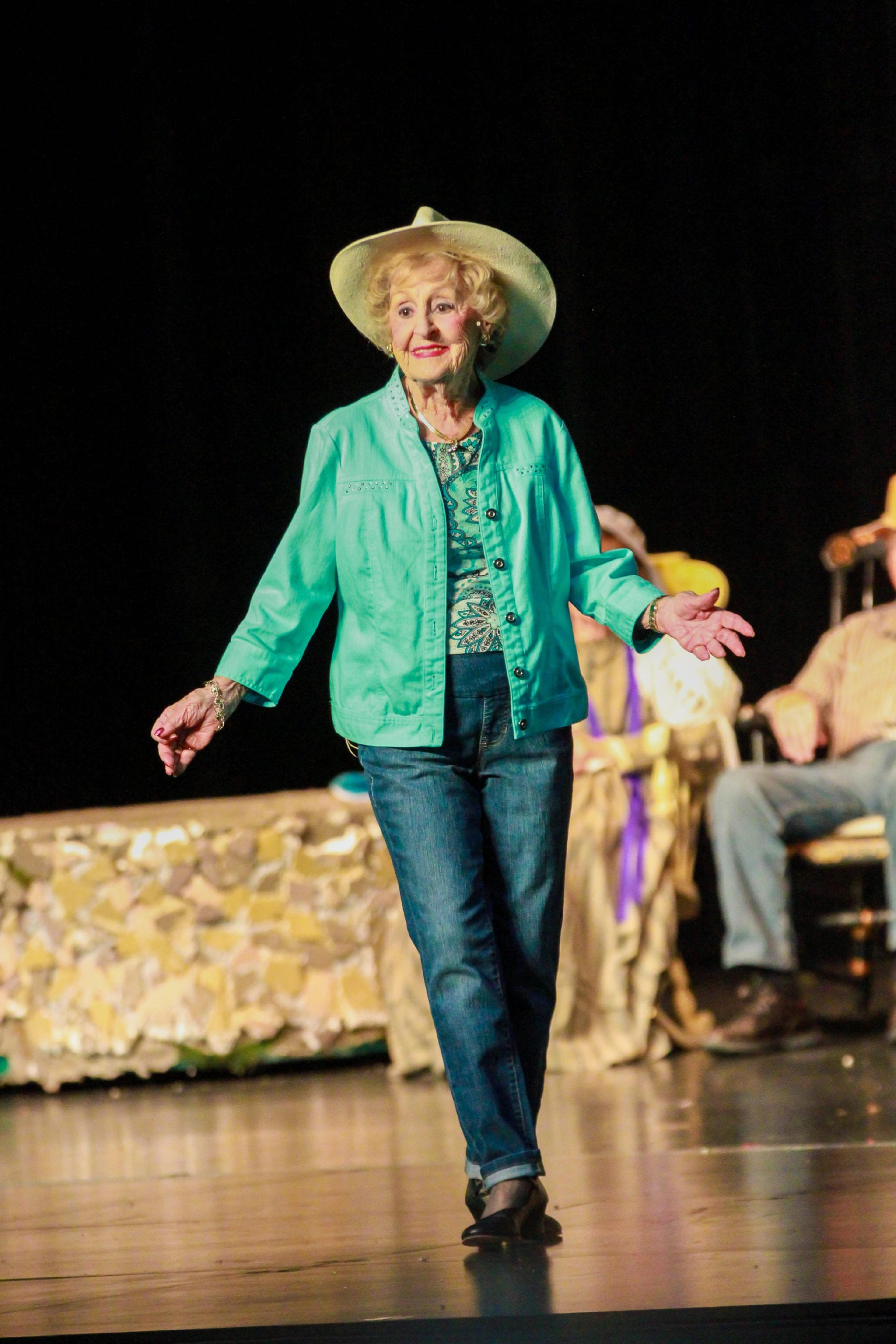 senior woman tap dancing