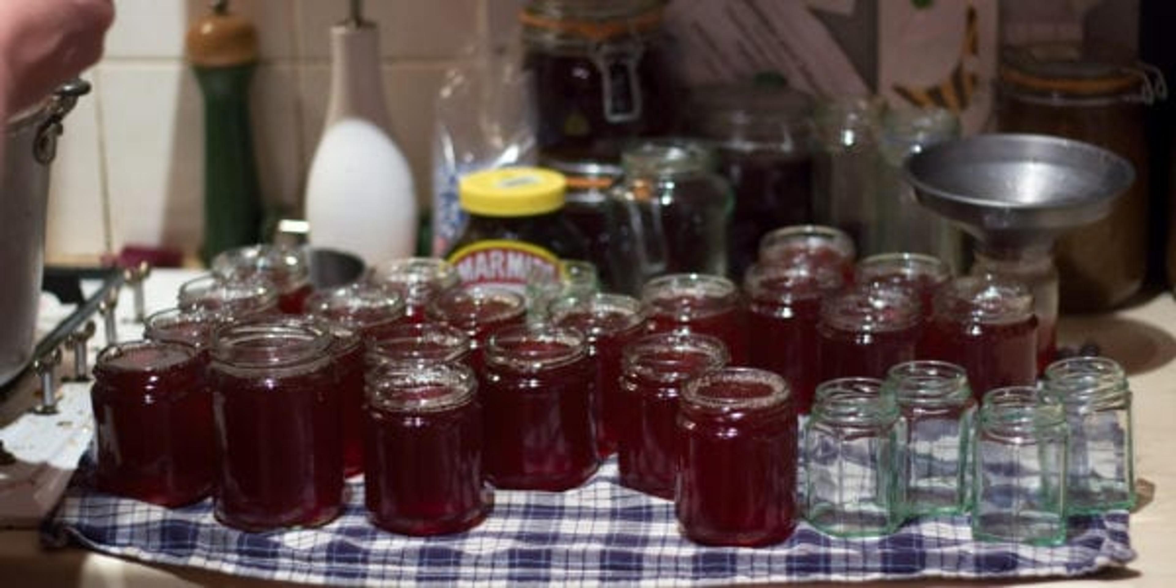 jars of homemade jam