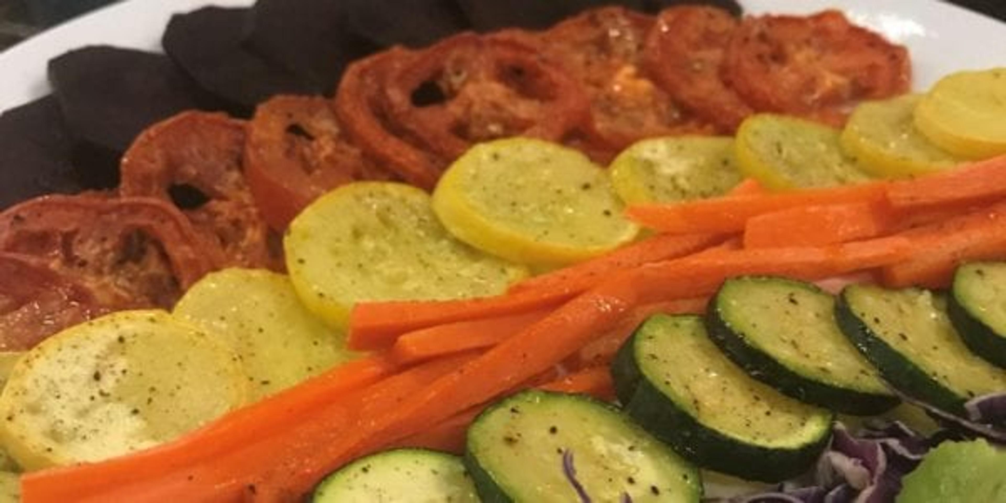 Roasted Veggie Salad with Pesto Vinaigrette