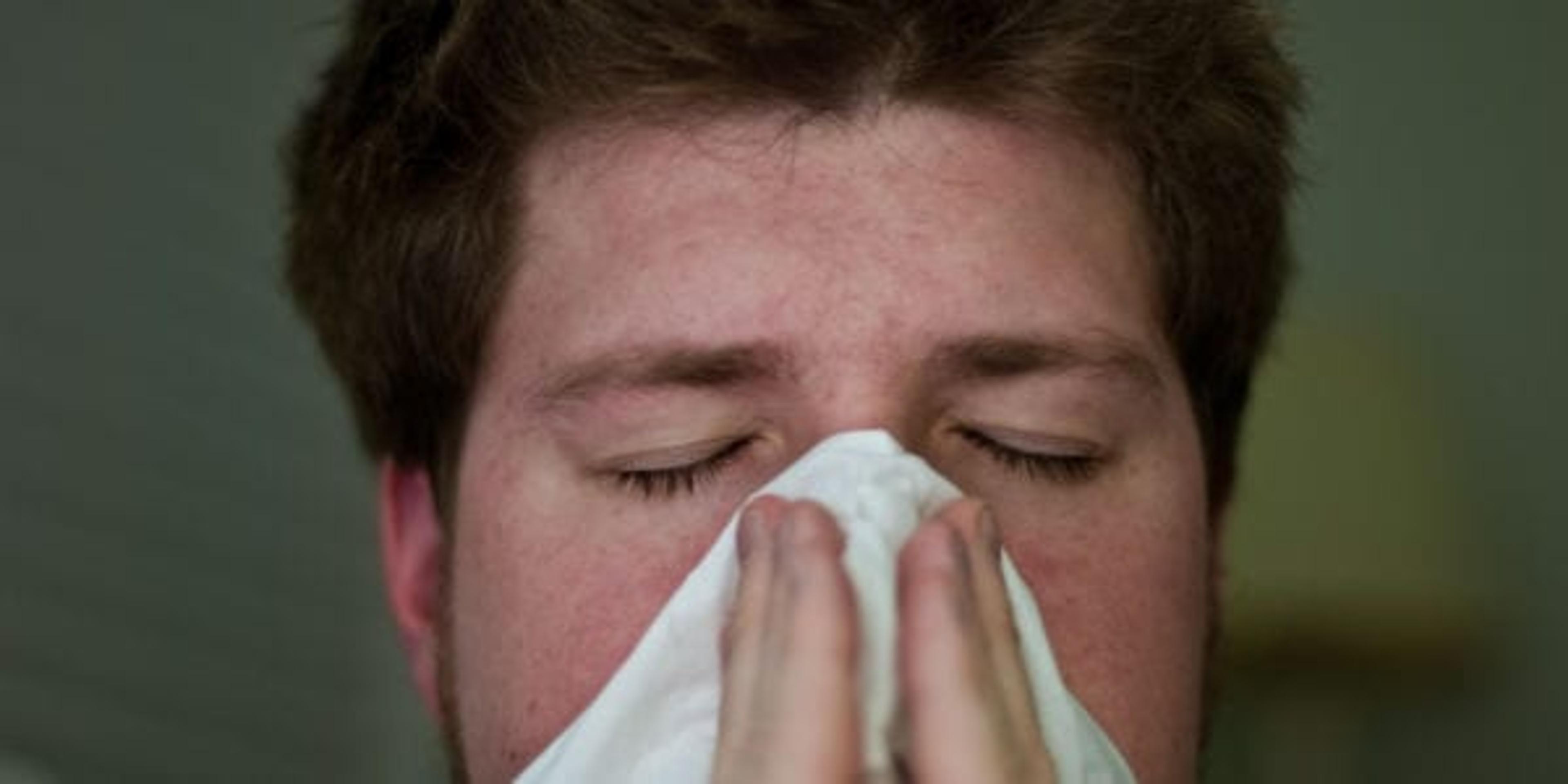 Man sneezing