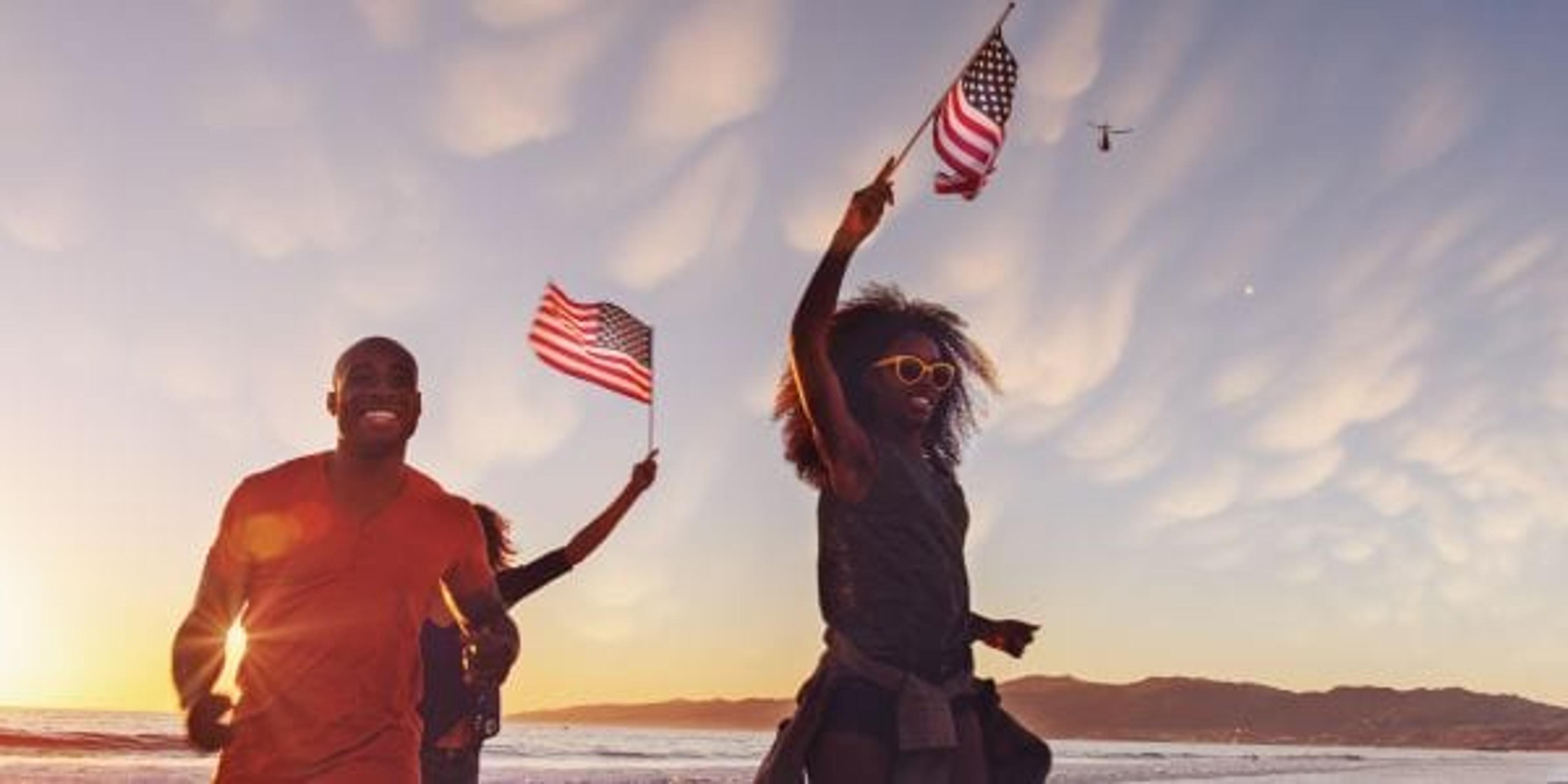 Family Fourth of July beach celebration