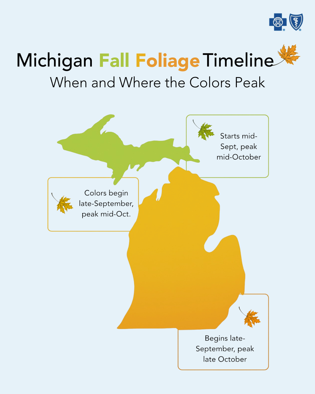Peak Times for Fall Color Across Michigan - MADA
