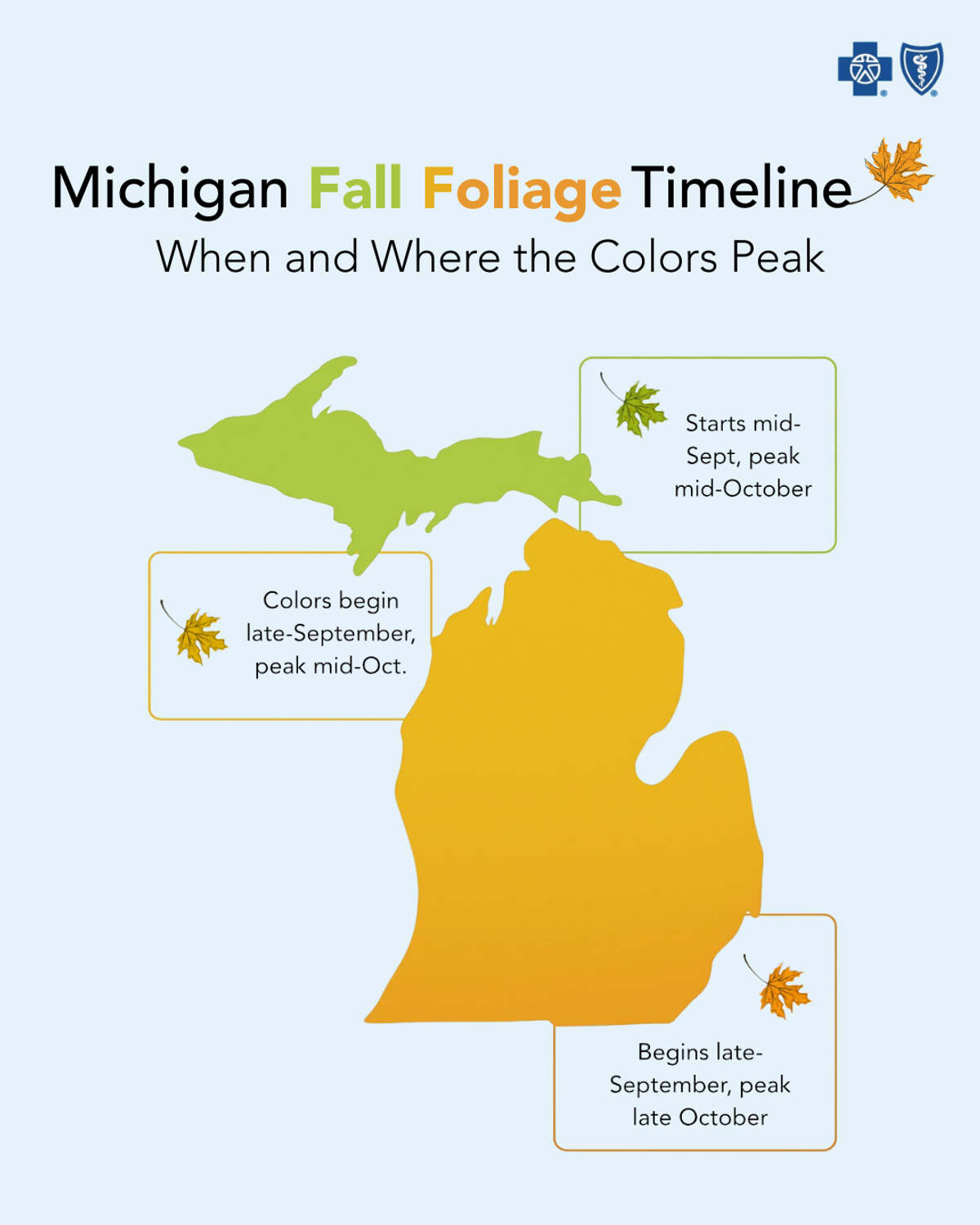 Peak Times for Fall Color Across Michigan