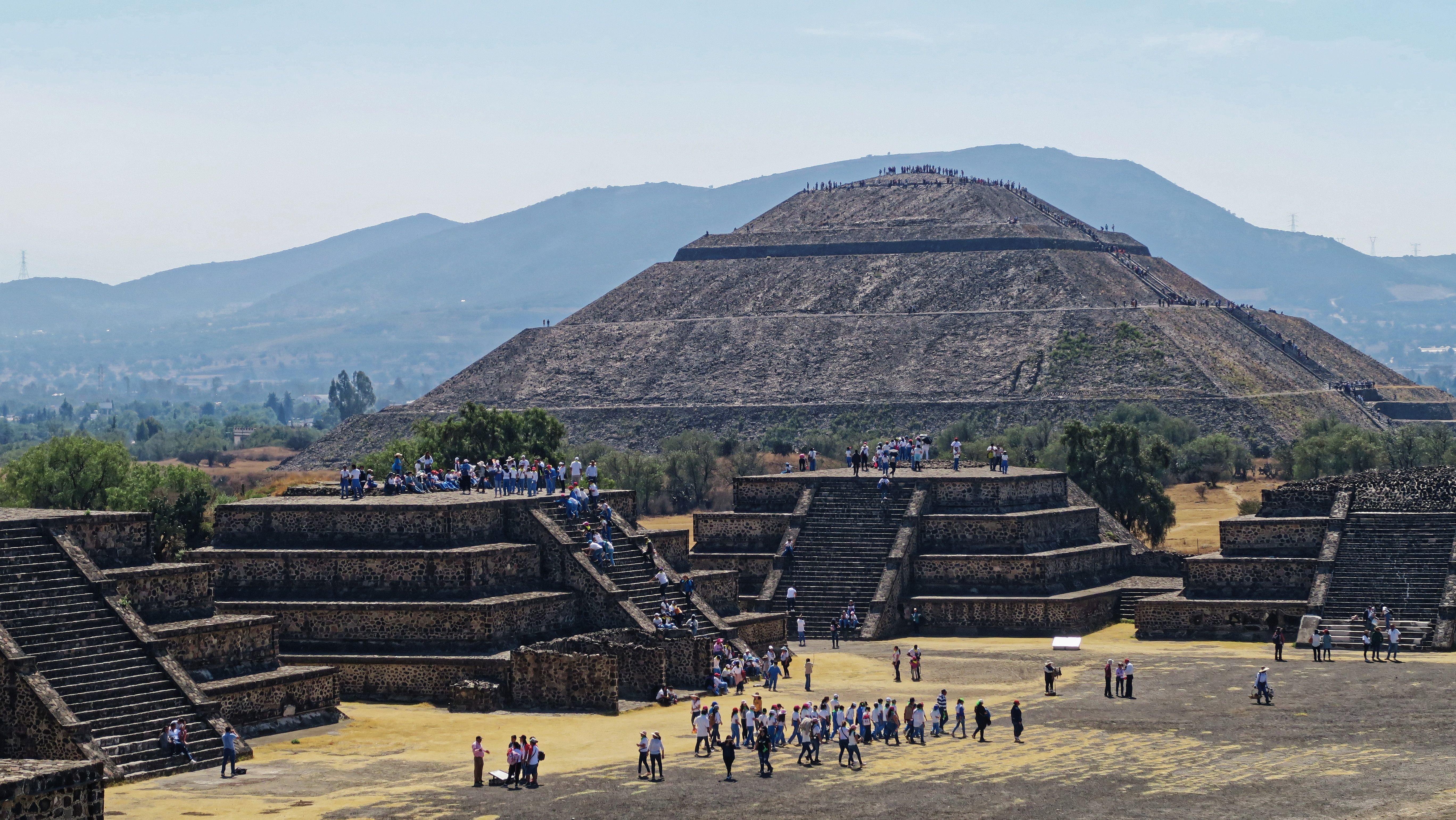 The Avenue of the Dead and Pyramid of the Sun at Teotihuacan, Mexico