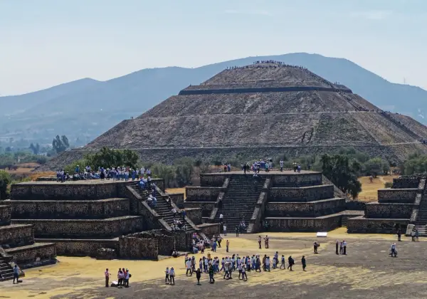 The Avenue of the Dead and Pyramid of the Sun at Teotihuacan, Mexico