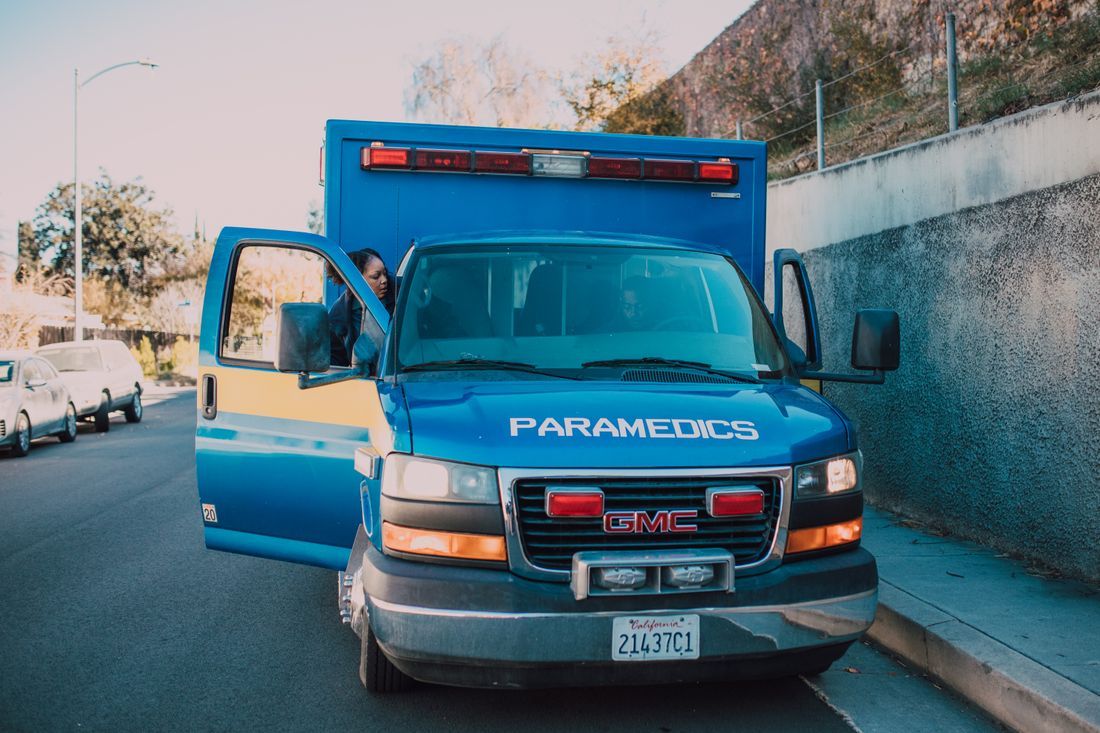 A paramedics ambulance on the street