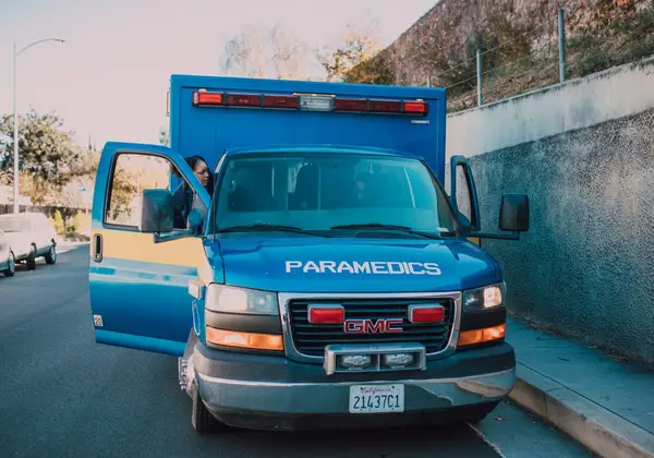 A paramedics ambulance on the street