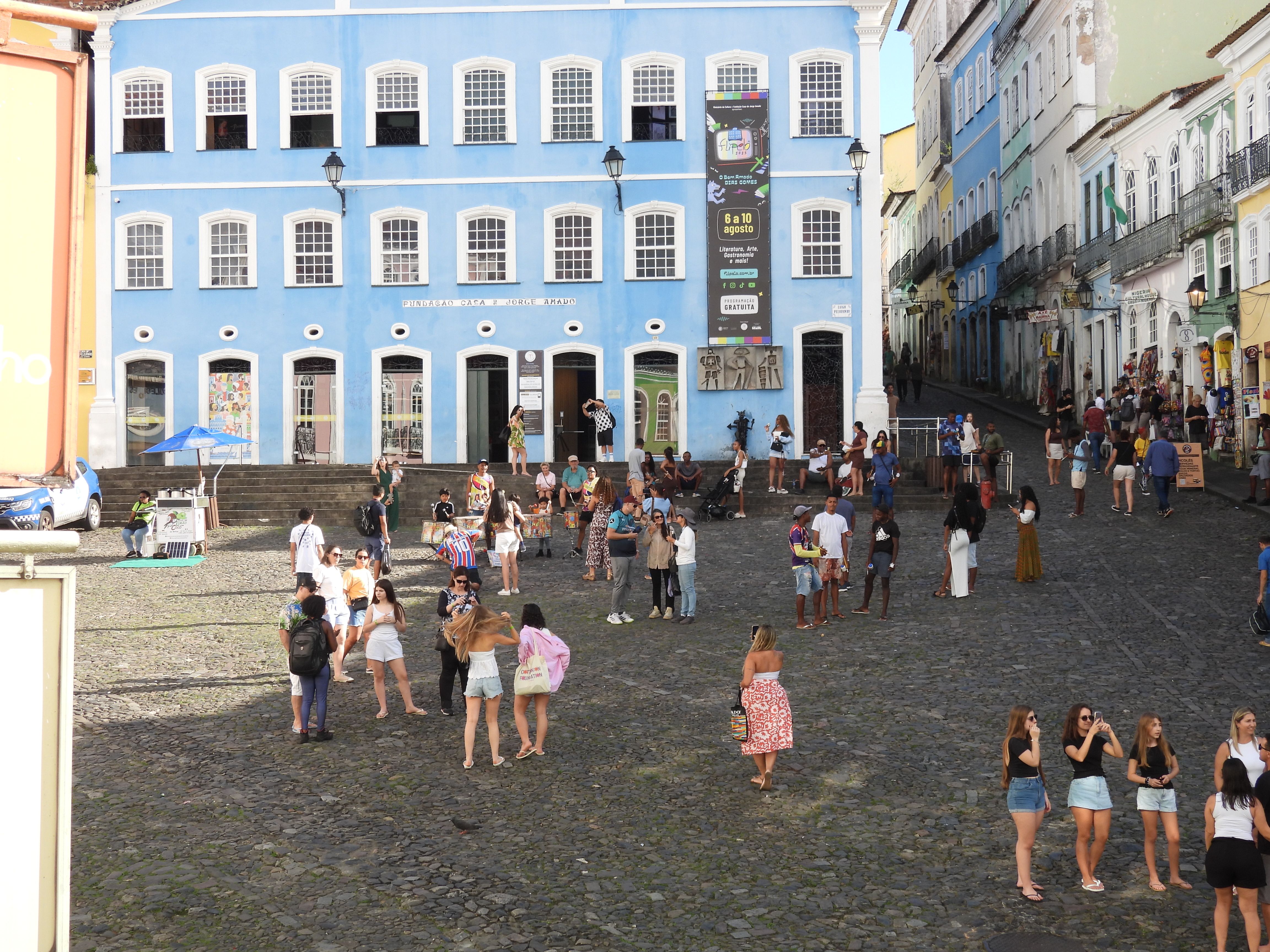 The colorful colonial Pelourinho district in Salvador, Brazil