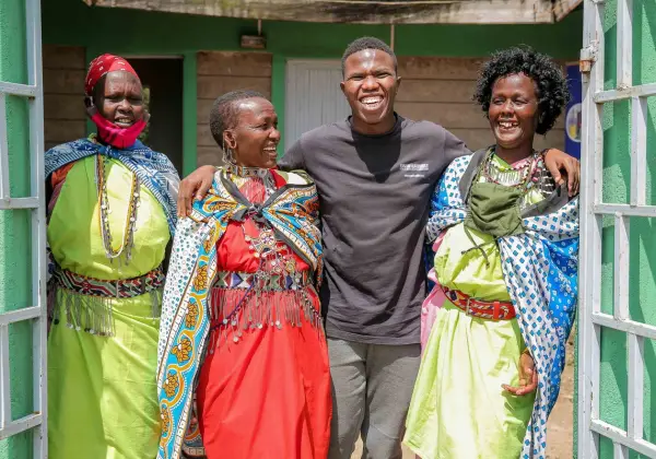 A Kenyan family in traditional dress