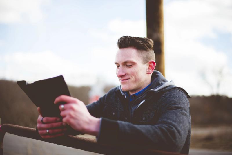 Man reading the Bible