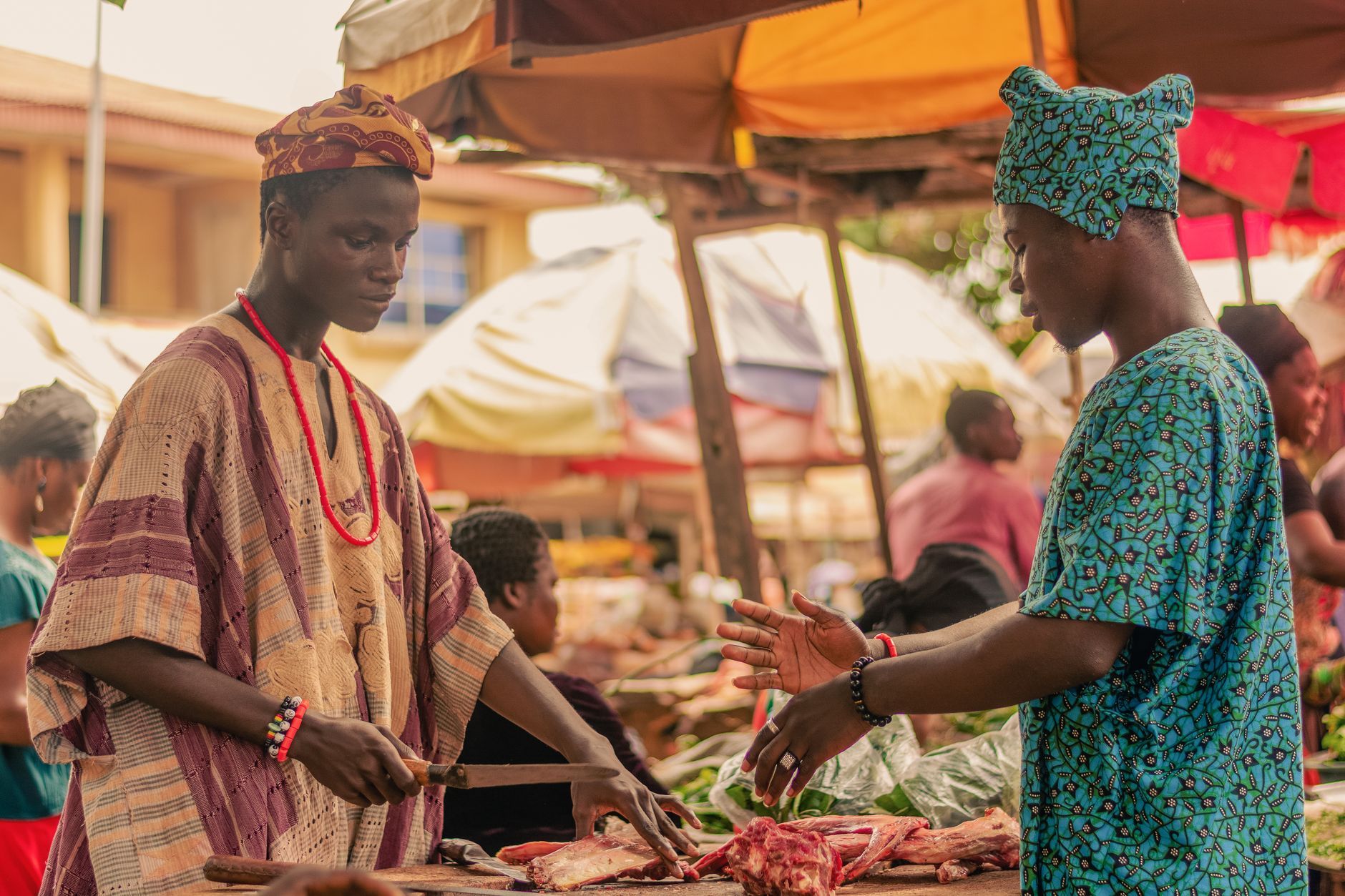 A colorful market in Nigeria