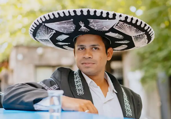 A man in a traditional charro sombrero, Mexico