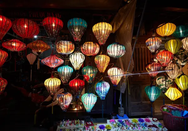 Lanterns glowing in Hoi An, Vietnam