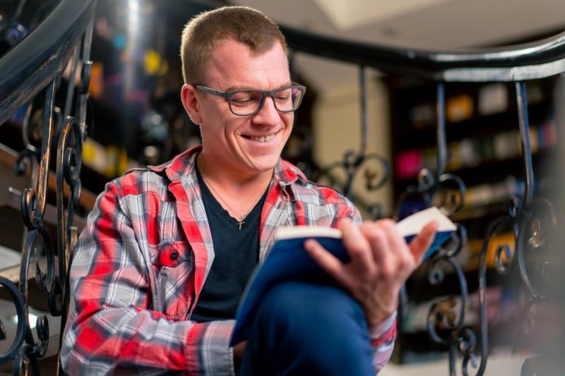 Studying in the library