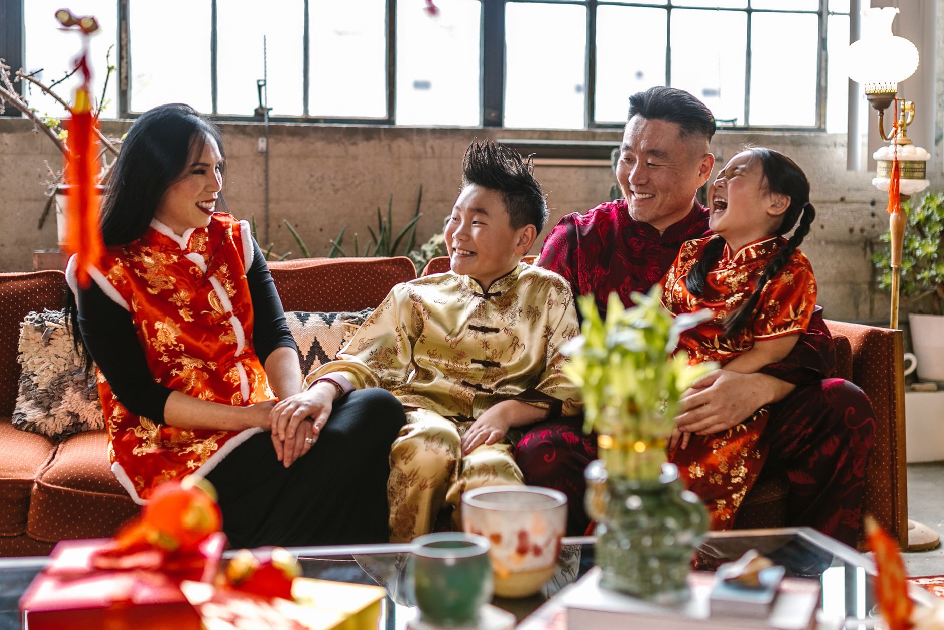 A joyful Chinese family together